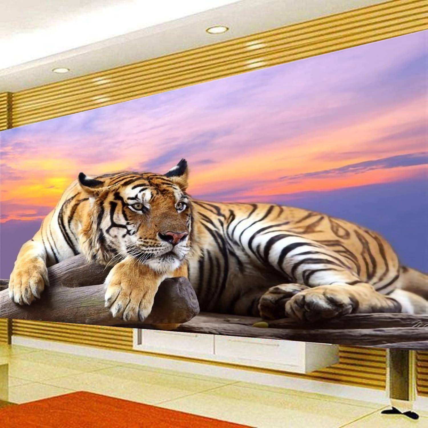 Diamond Painting Tiere 5D Diamant Malerei Tiger Groß Set 120x50cm