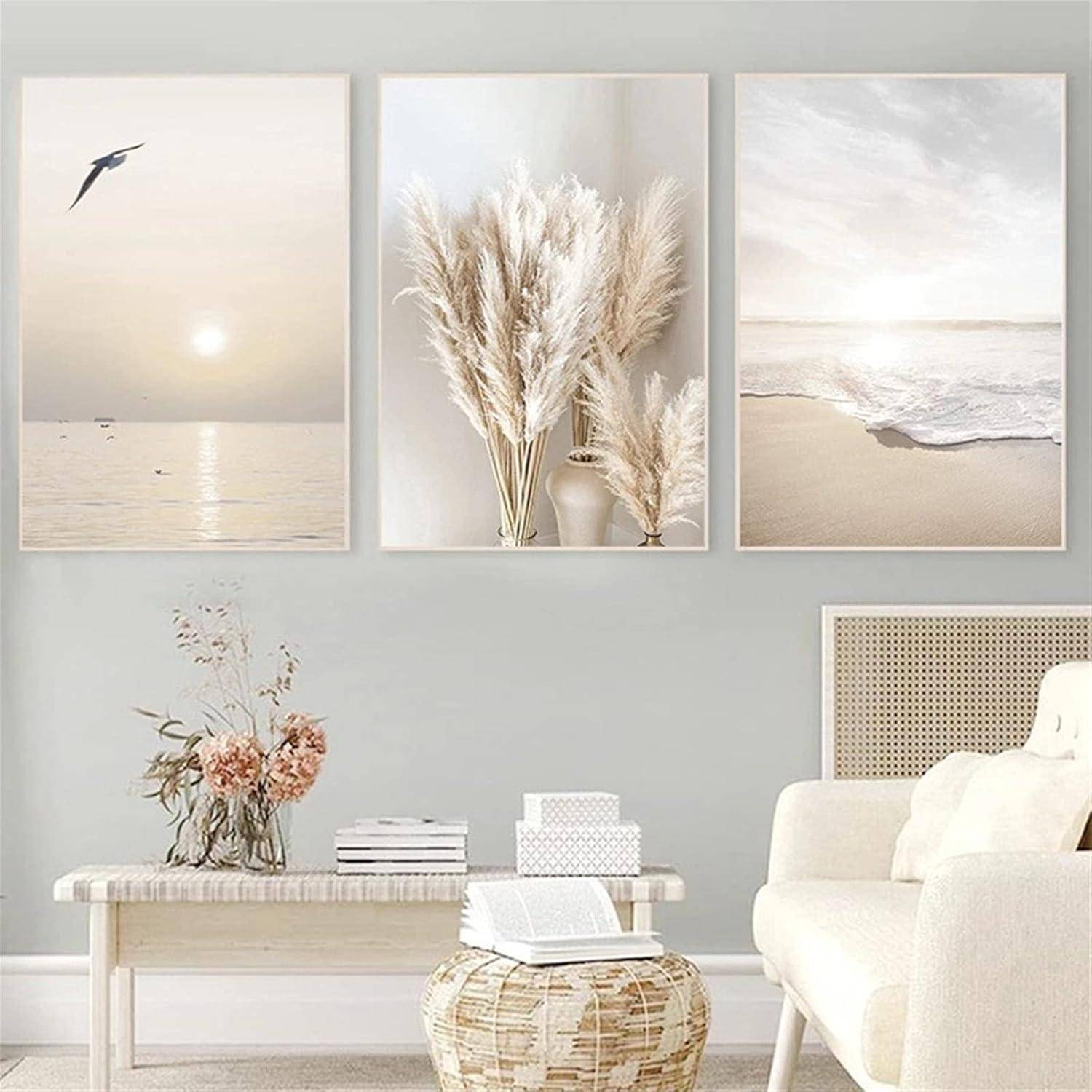 3er Poster Set Wohnzimmer Sonnenuntergang Strand Bilder Deko 40 x 50