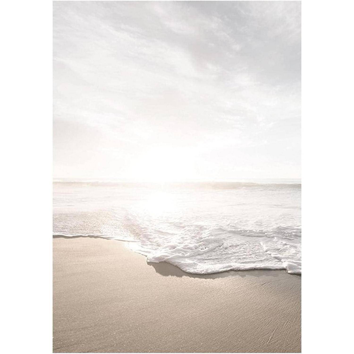 3er Poster Set Wohnzimmer Sonnenuntergang Strand Bilder Deko 40 x 50