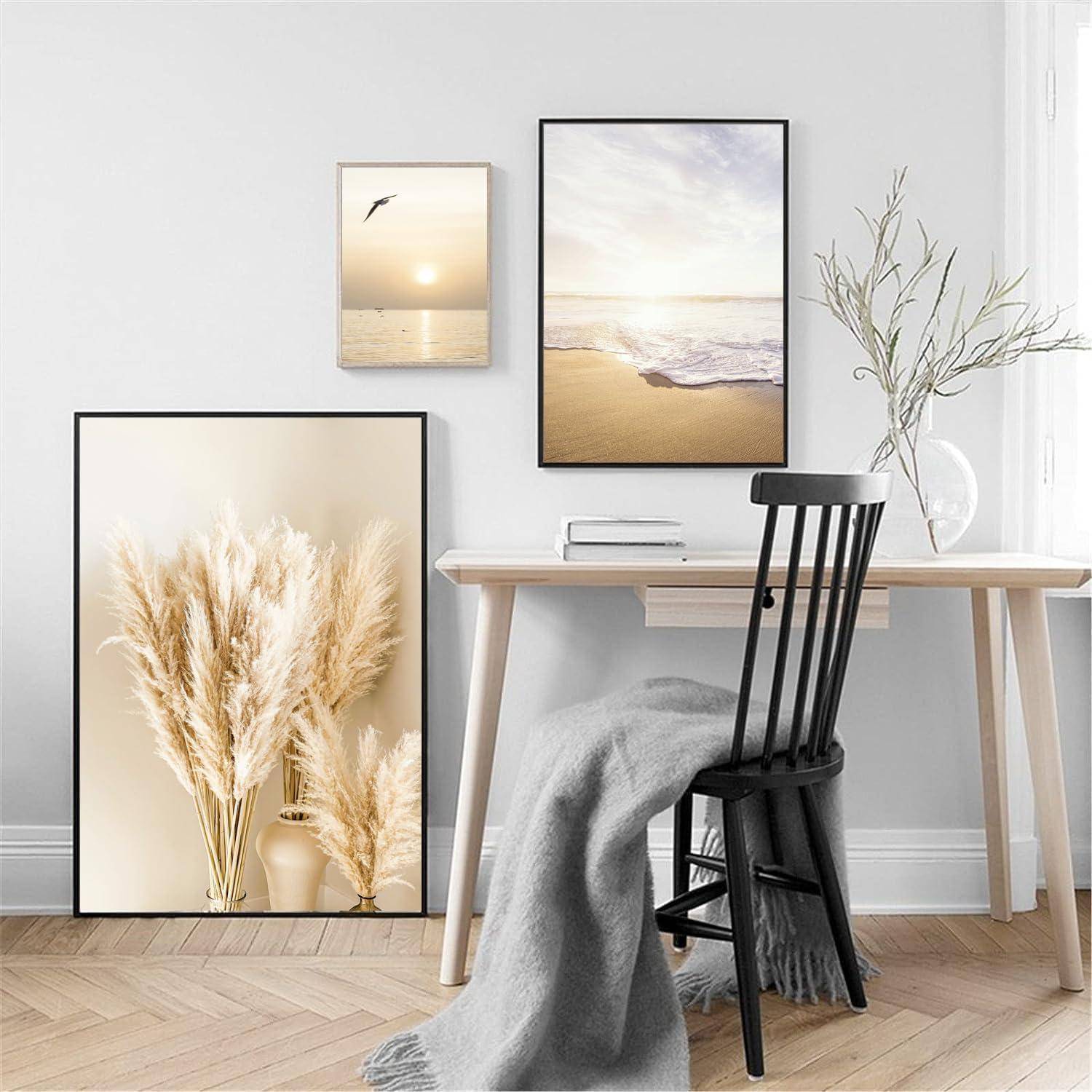 3er Poster Set Wohnzimmer Sonnenuntergang Strand Bilder Deko 40 x 50