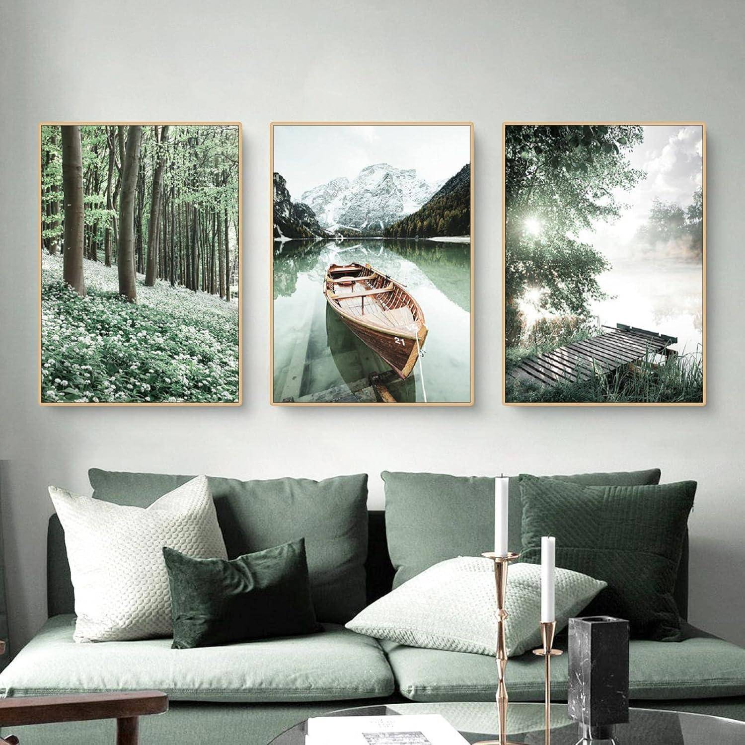 3-teiliges Premium Poster Set Naturlandschaft Leinwanddruck 50x70cm