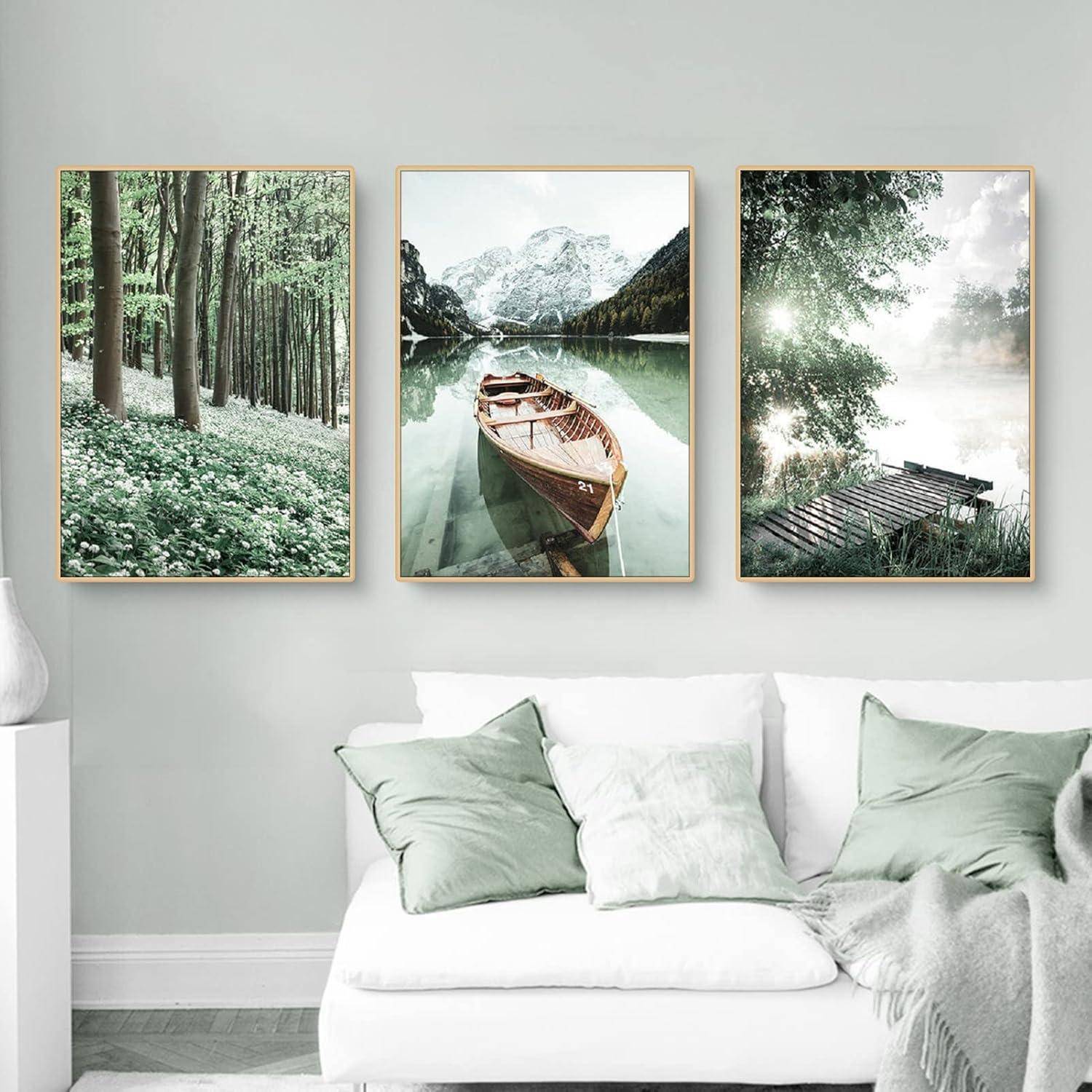 3-teiliges Premium Poster Set Naturlandschaft Leinwanddruck 50x70cm