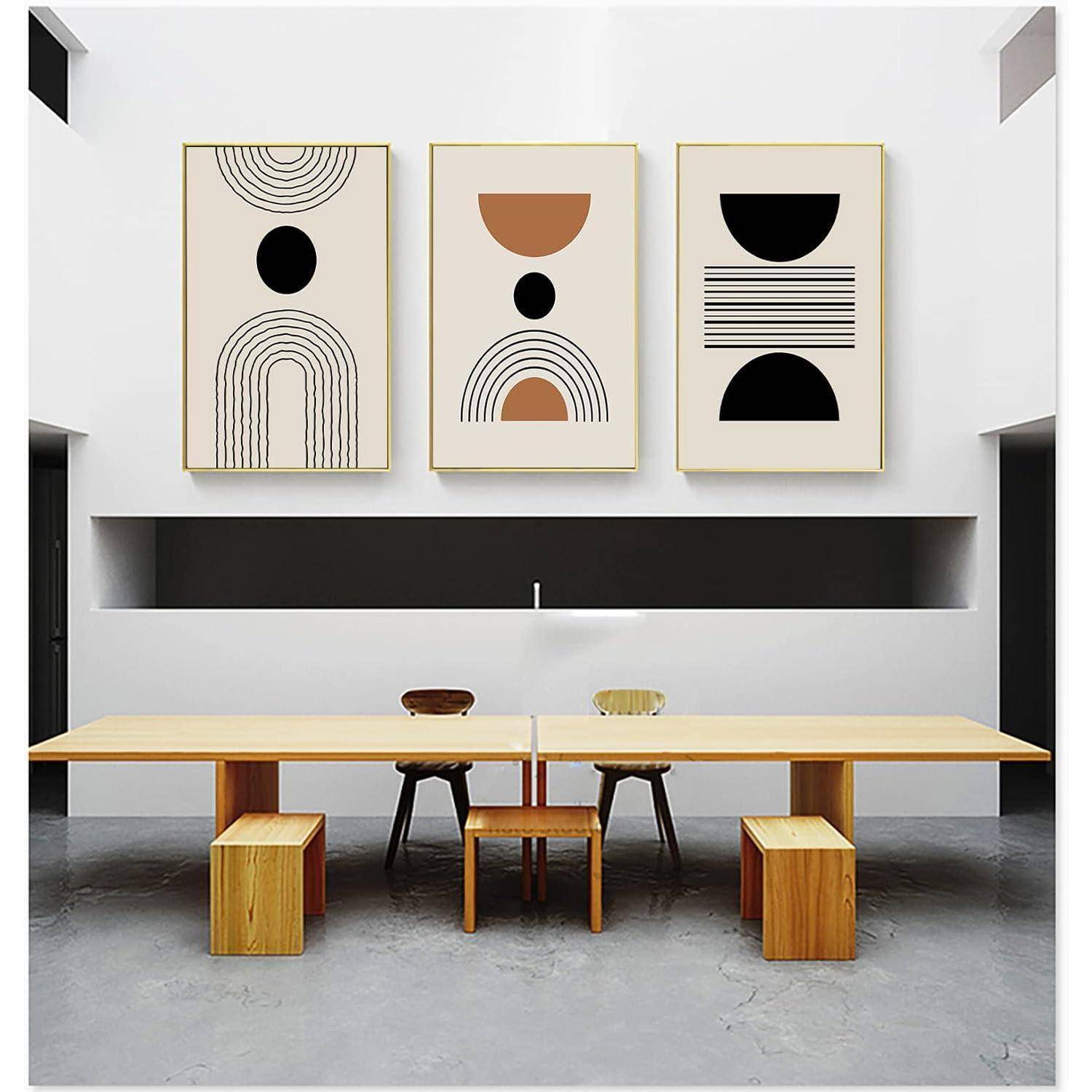 Leinwandbilder Abstrakt Boho Kunstposter 3PCS-60x90cm Geometrie 1