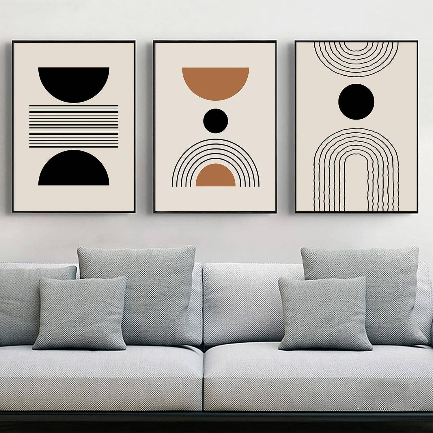 Leinwandbilder Abstrakt Boho Kunstposter 3PCS-60x90cm Geometrie 1