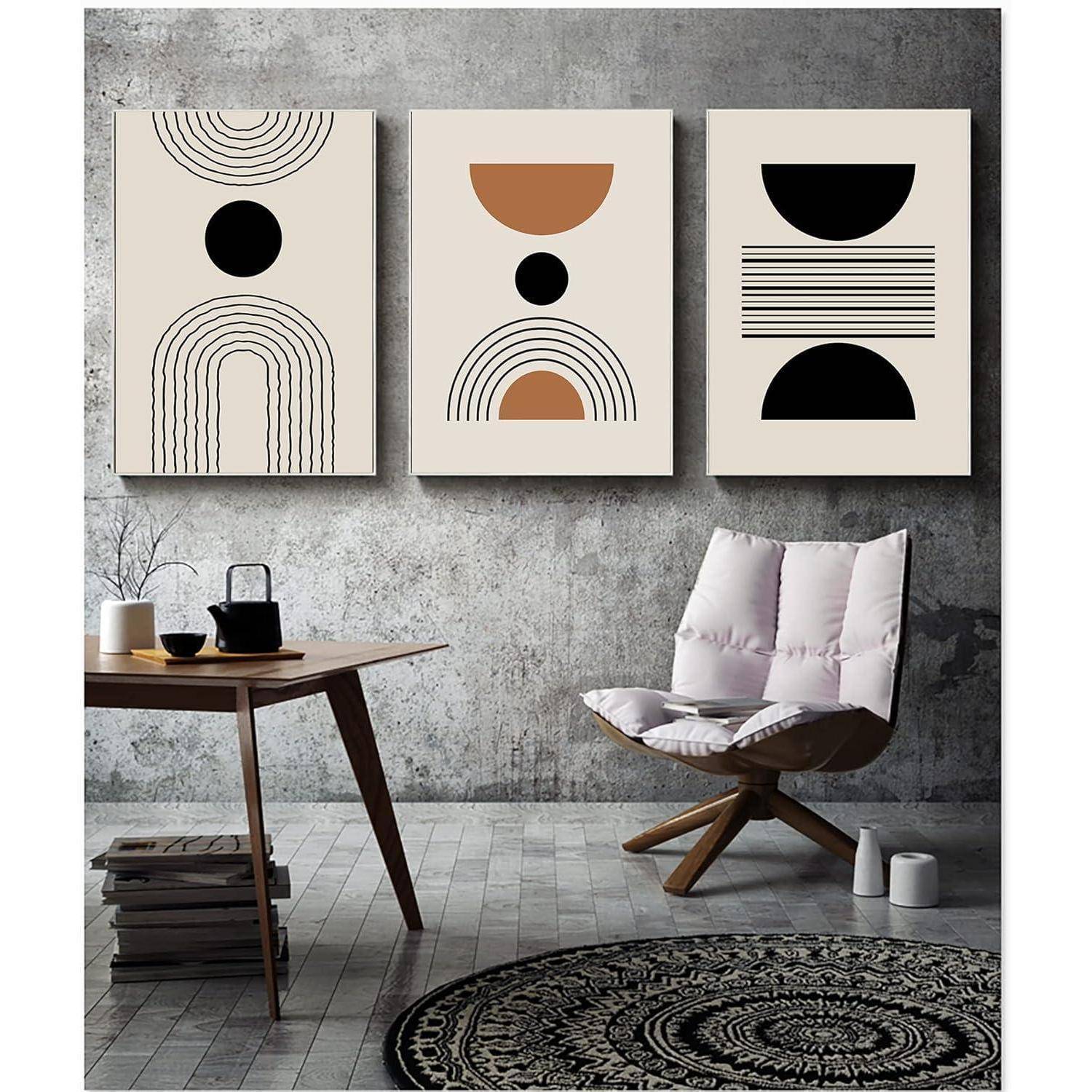 Leinwandbilder Abstrakt Kunstposter Boho 3PCS-70x100cm Geometrie 1