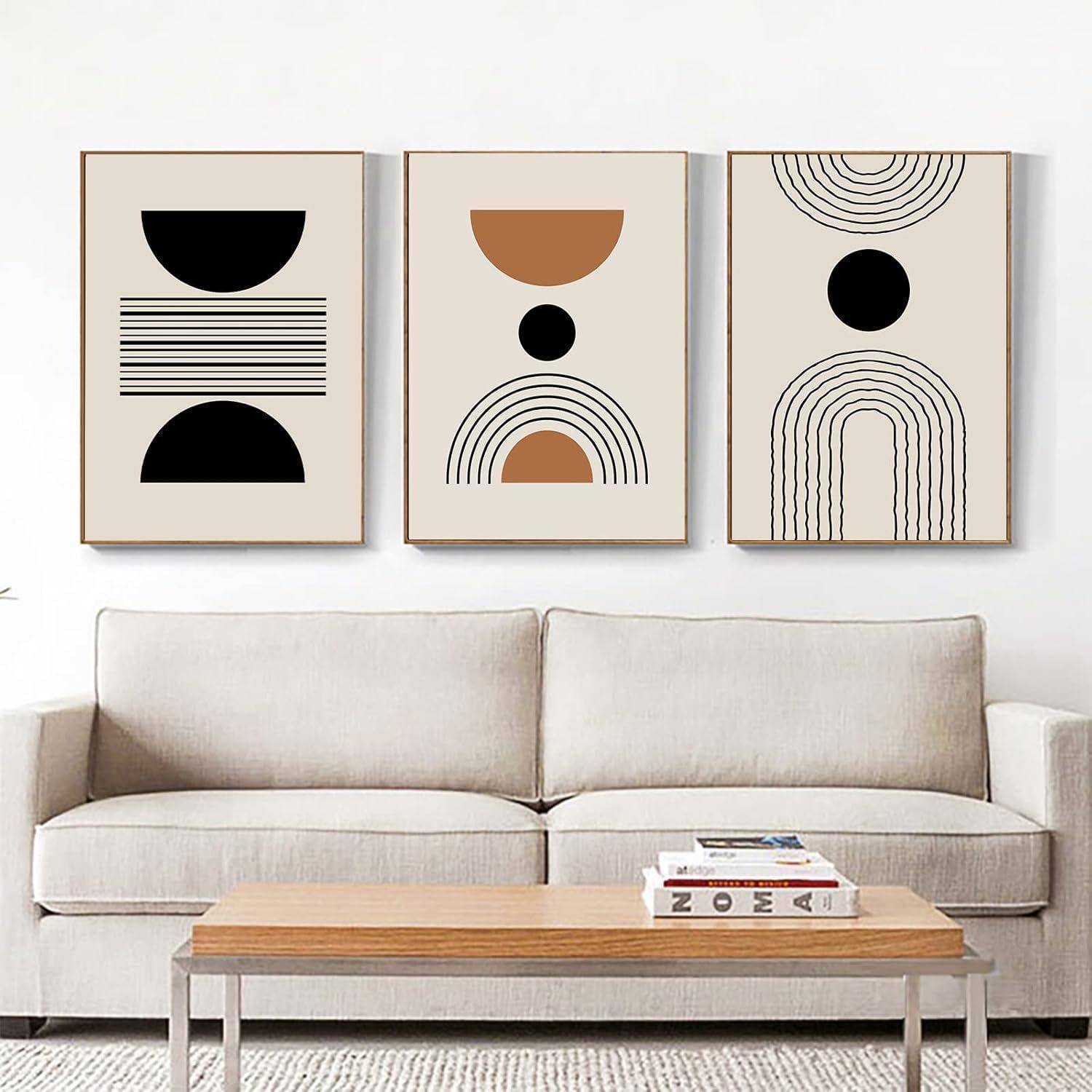Leinwandbilder Abstrakt Boho Kunstposter 3PCS-60x90cm Geometrie 1