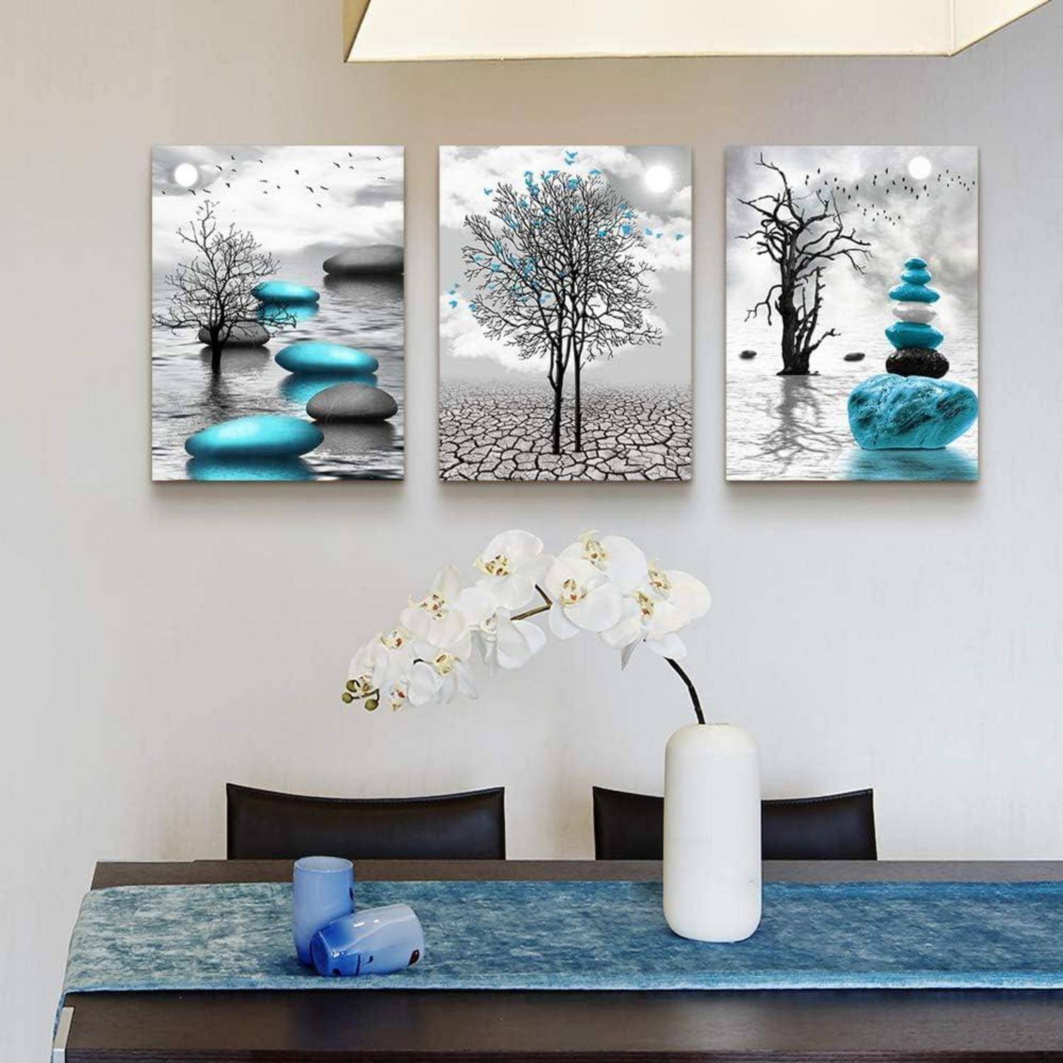 Bilder Schwarz Weiß Landschaft Natur Wohnzimmer Wandbilder 40x58cm 3er