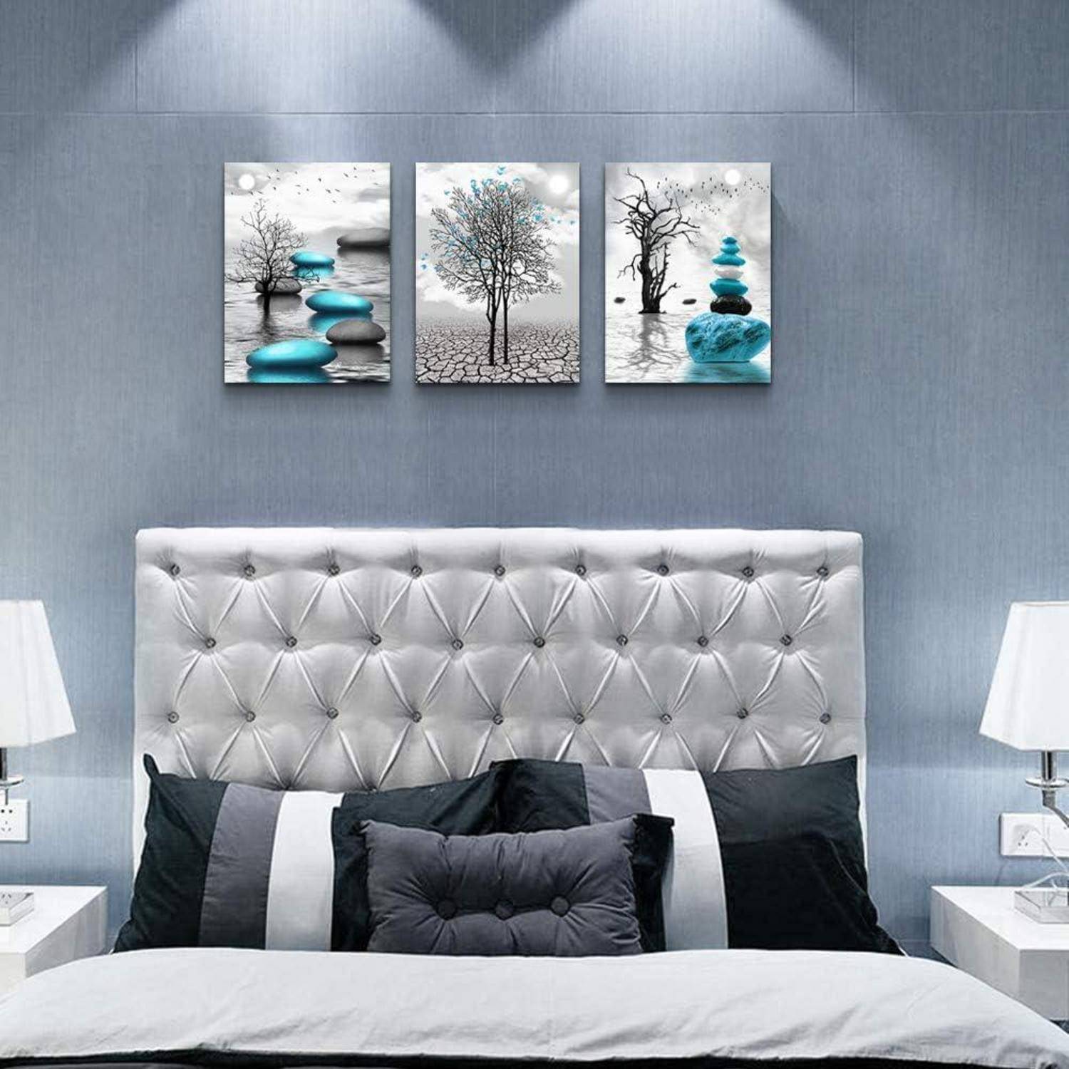 Bilder Schwarz Weiß Landschaft Natur Wohnzimmer Wandbilder 40x58cm 3er
