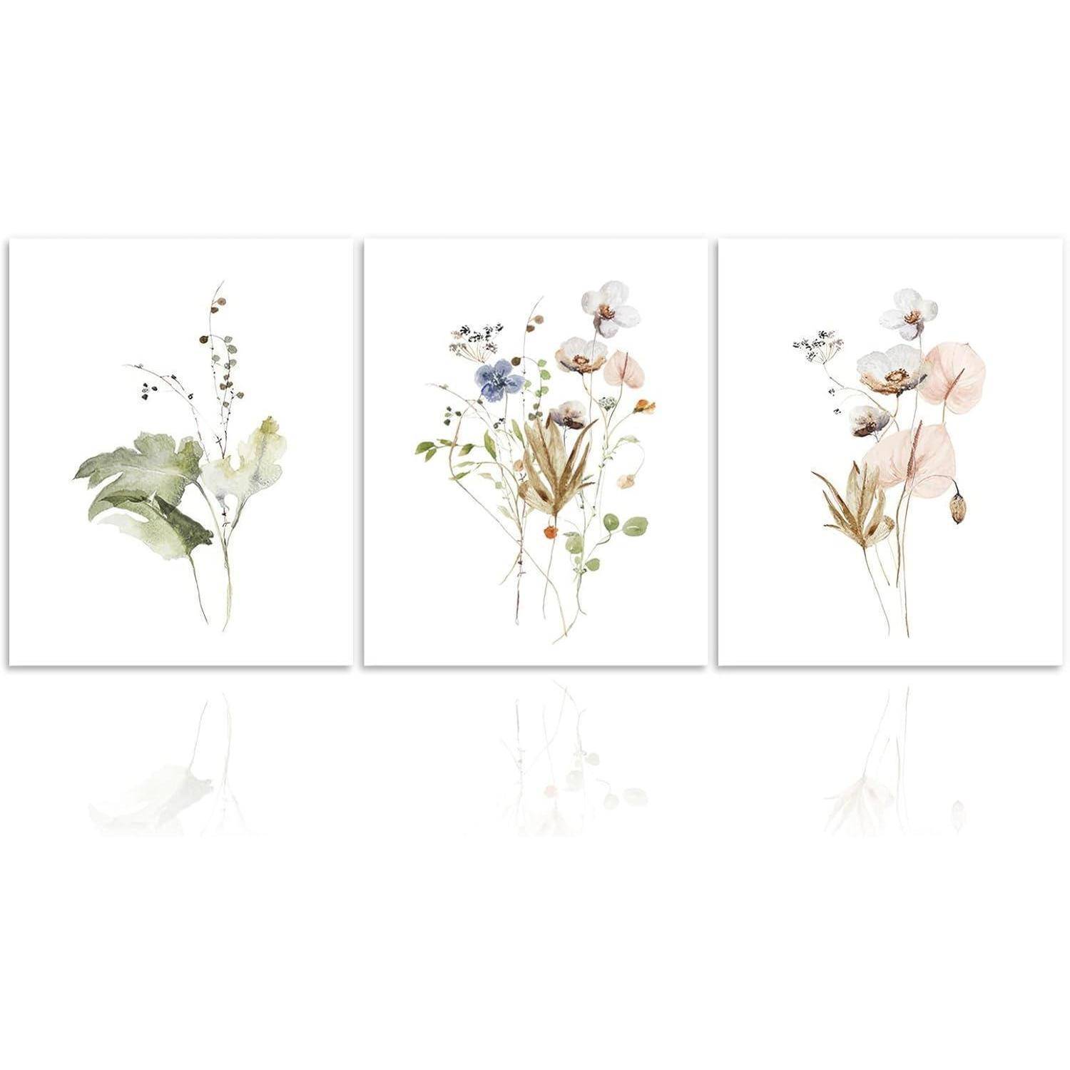 Rustikale Blumen Wandbilder Aquarell Botanisches