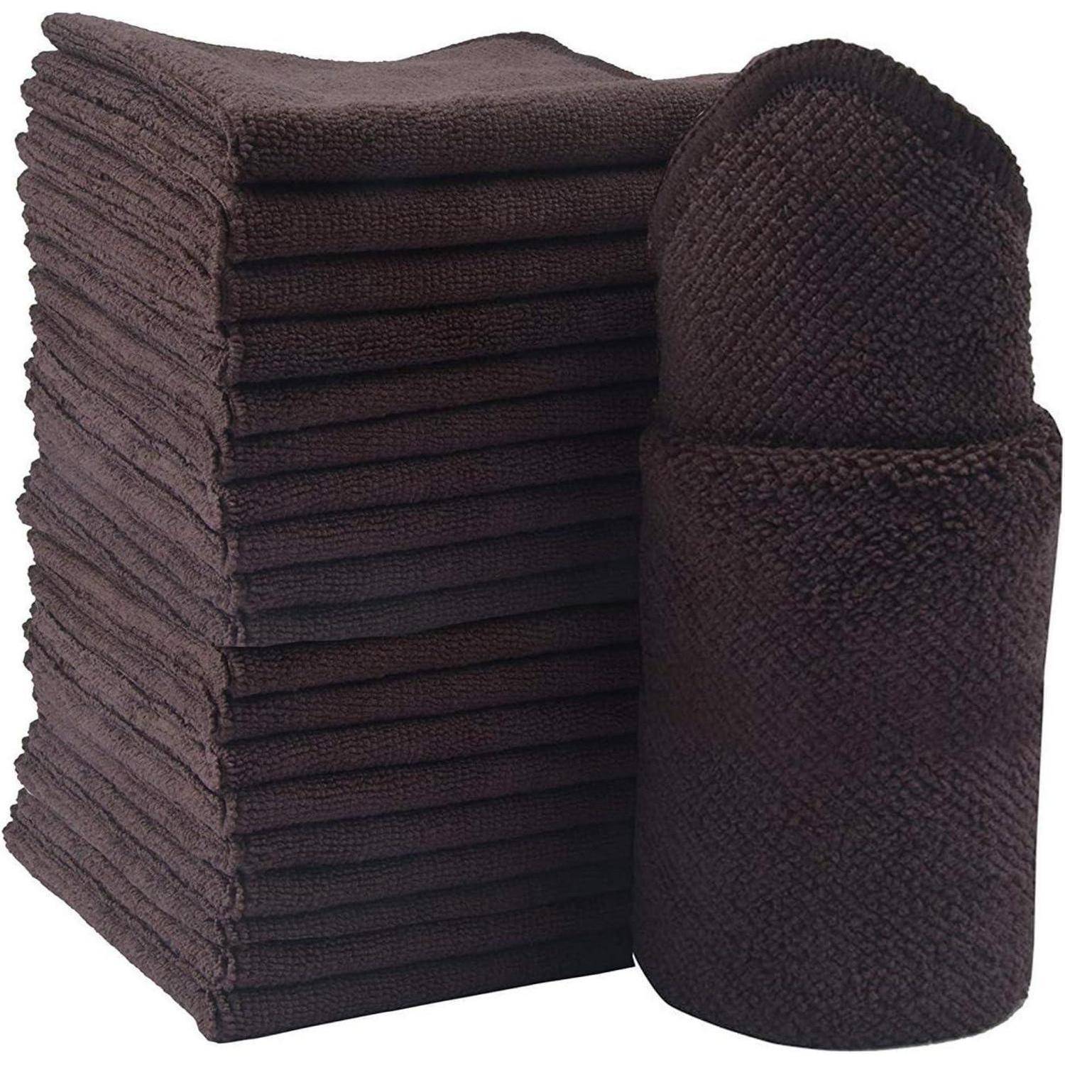 Mikrofasertuch 20er Pack, 30x30 cm, Braun Super saugfähig & fusselfrei