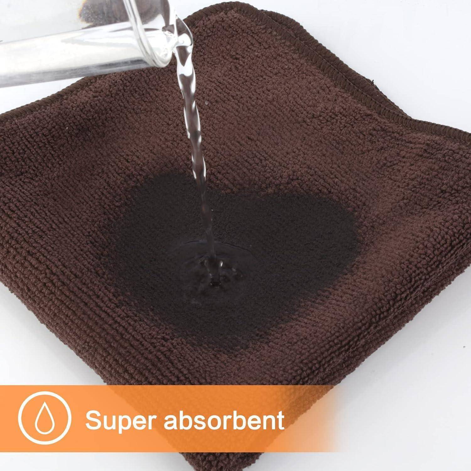 Mikrofasertuch 20er Pack, 30x30 cm, Braun Super saugfähig & fusselfrei