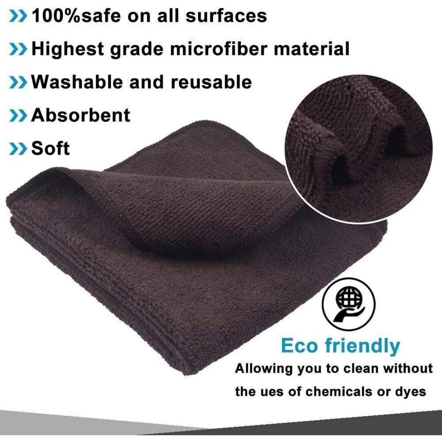 Mikrofasertuch 20er Pack, 30x30 cm, Braun Super saugfähig & fusselfrei