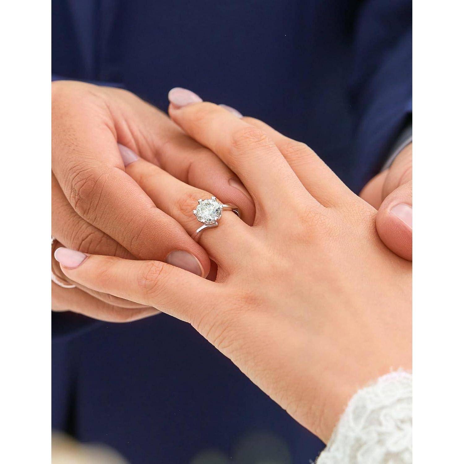 Verlobungsring Damen 1-2 Karat Moissanite Schneeflocke Silber 925