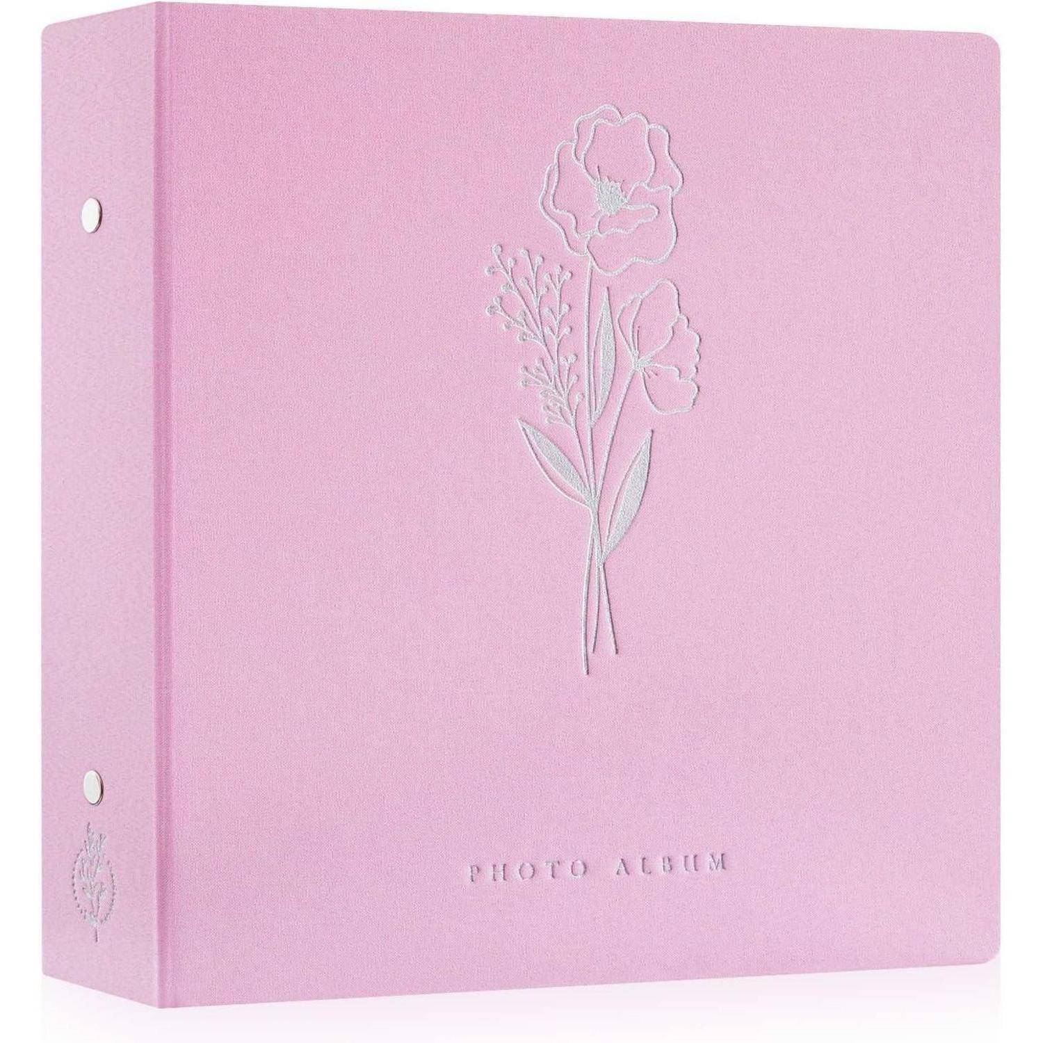 Fotoalbum 10x15 1000 Rosa Leinen XXL Einsteckalbum für Fotos