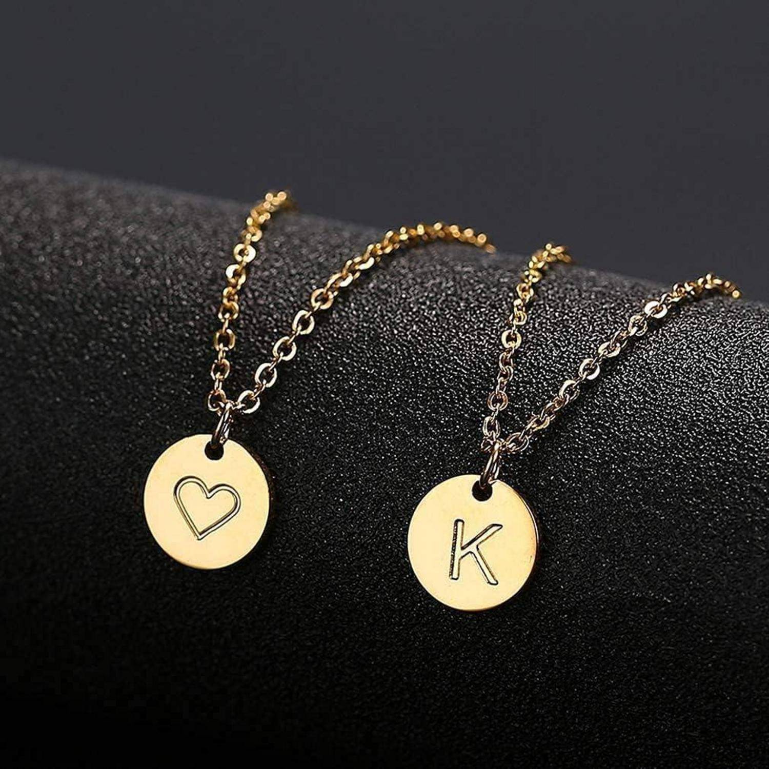 Damen Initialen Kette Buchstaben Anhänger Gold/Silber Rosegold