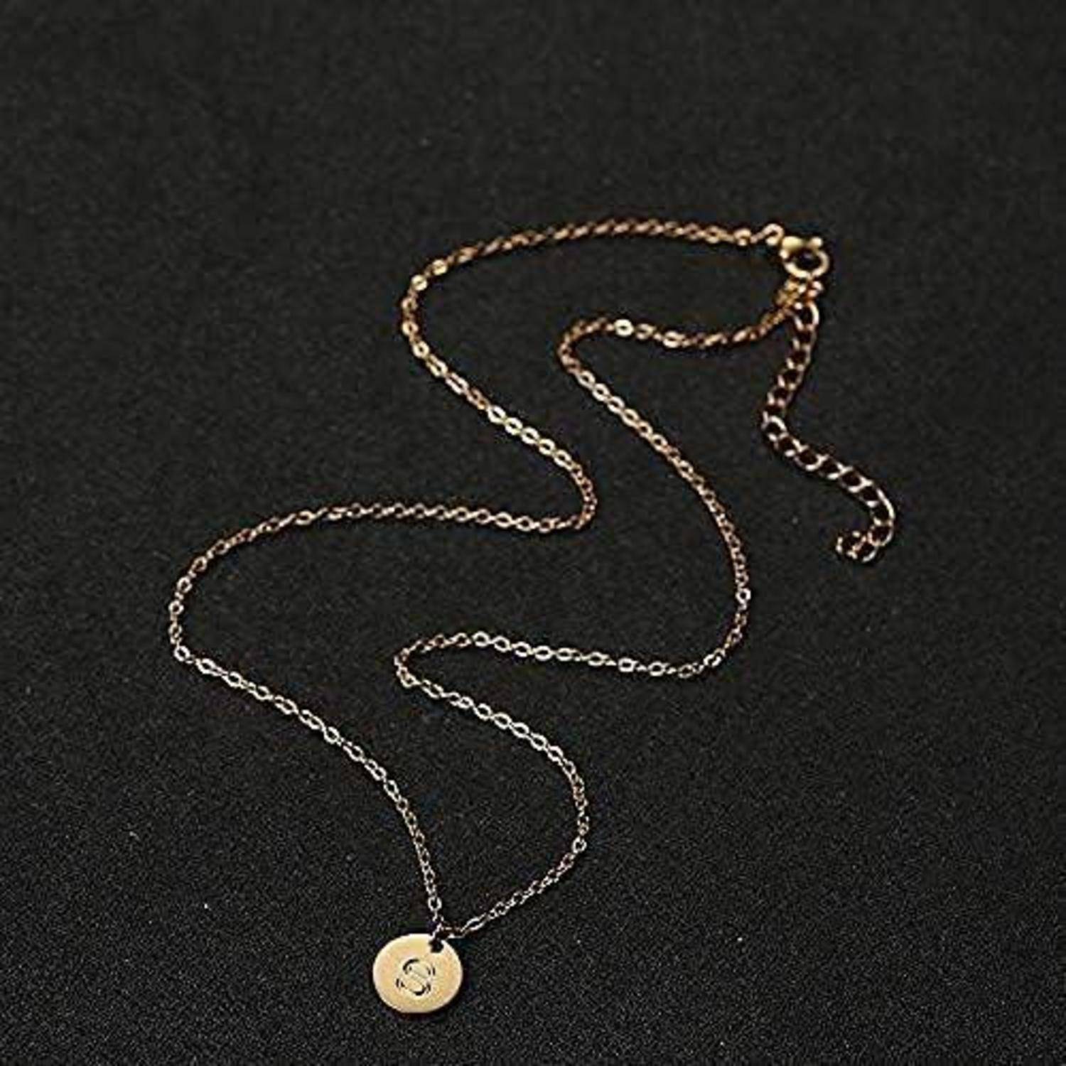 Damen Initialen Kette Buchstaben Anhänger Gold/Silber Rosegold