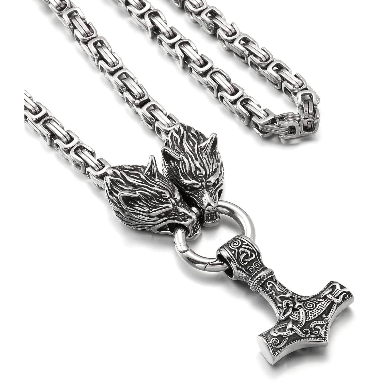 Wikinger Thors Hammer Halskette Edelstahl Runen kette Viking Geschenke