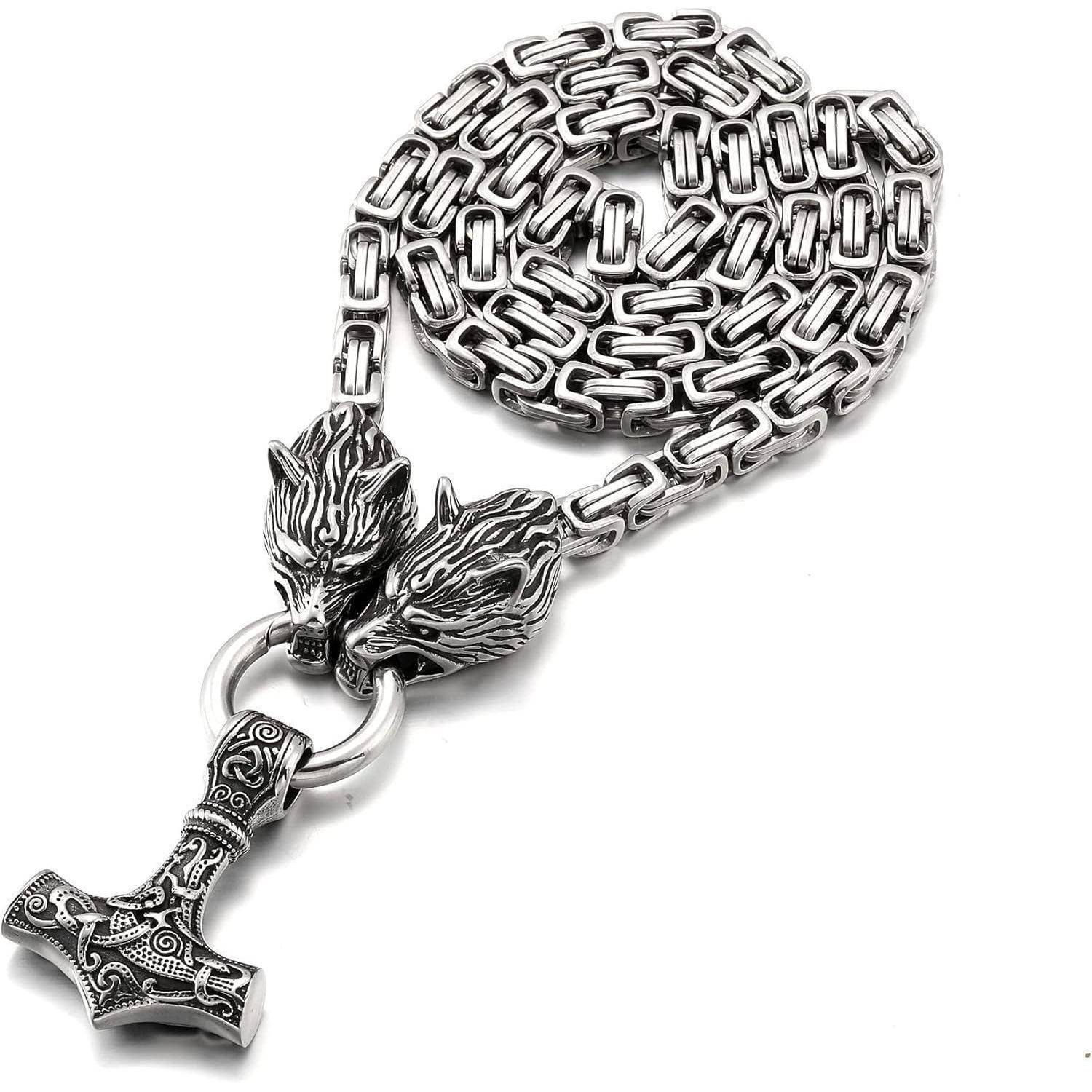 Wikinger Thors Hammer Halskette Edelstahl Runen kette Viking Geschenke
