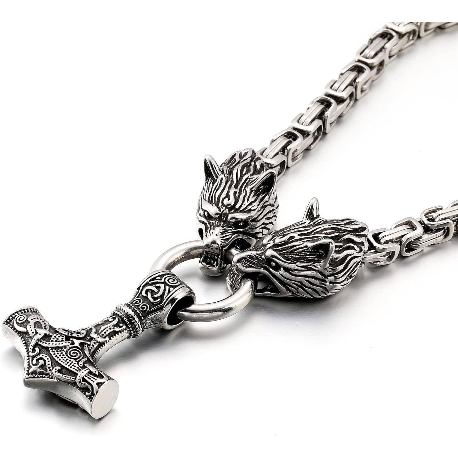 Wikinger Thors Hammer Halskette Edelstahl Runen kette Viking Geschenke