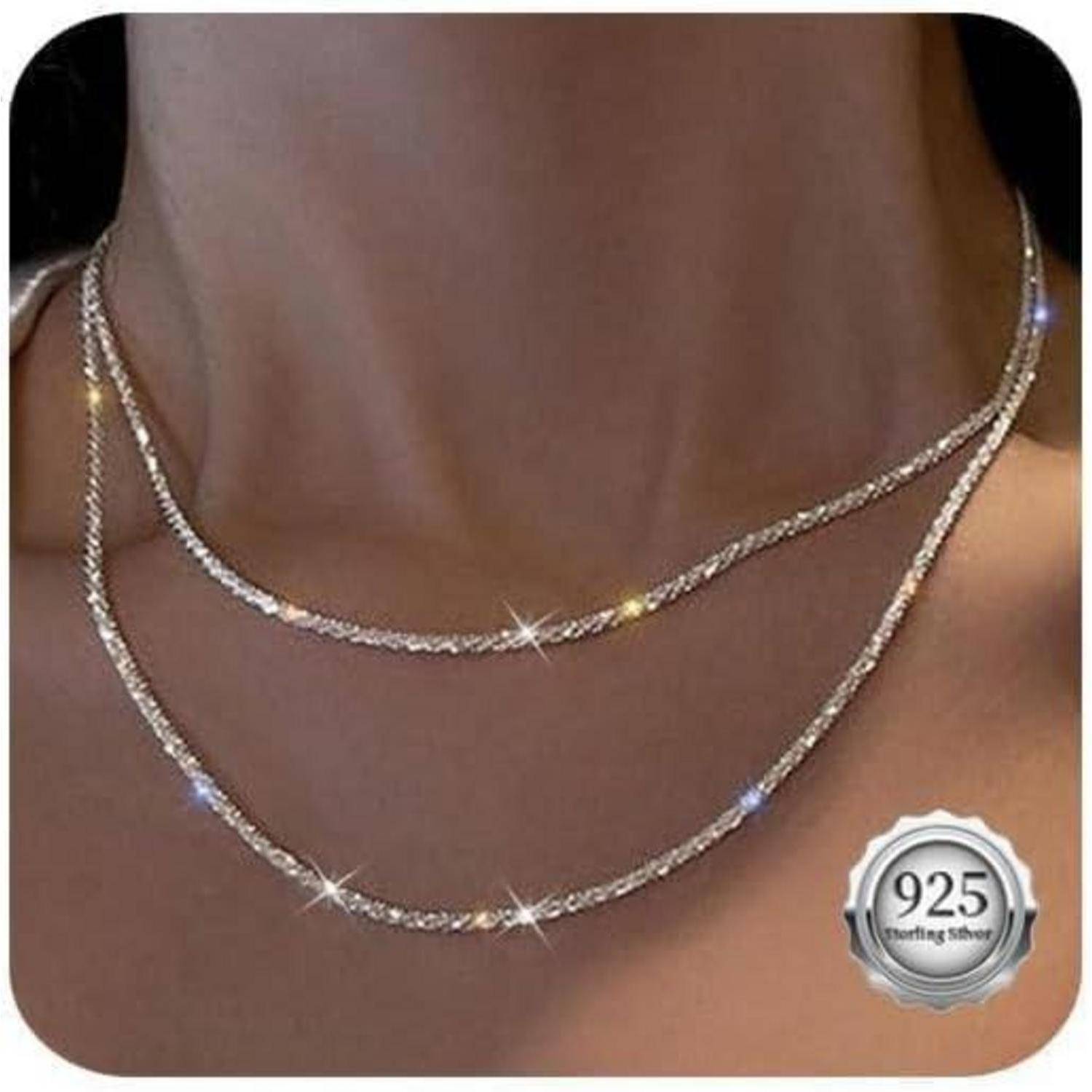 Silber Layered Halsketten für Frauen