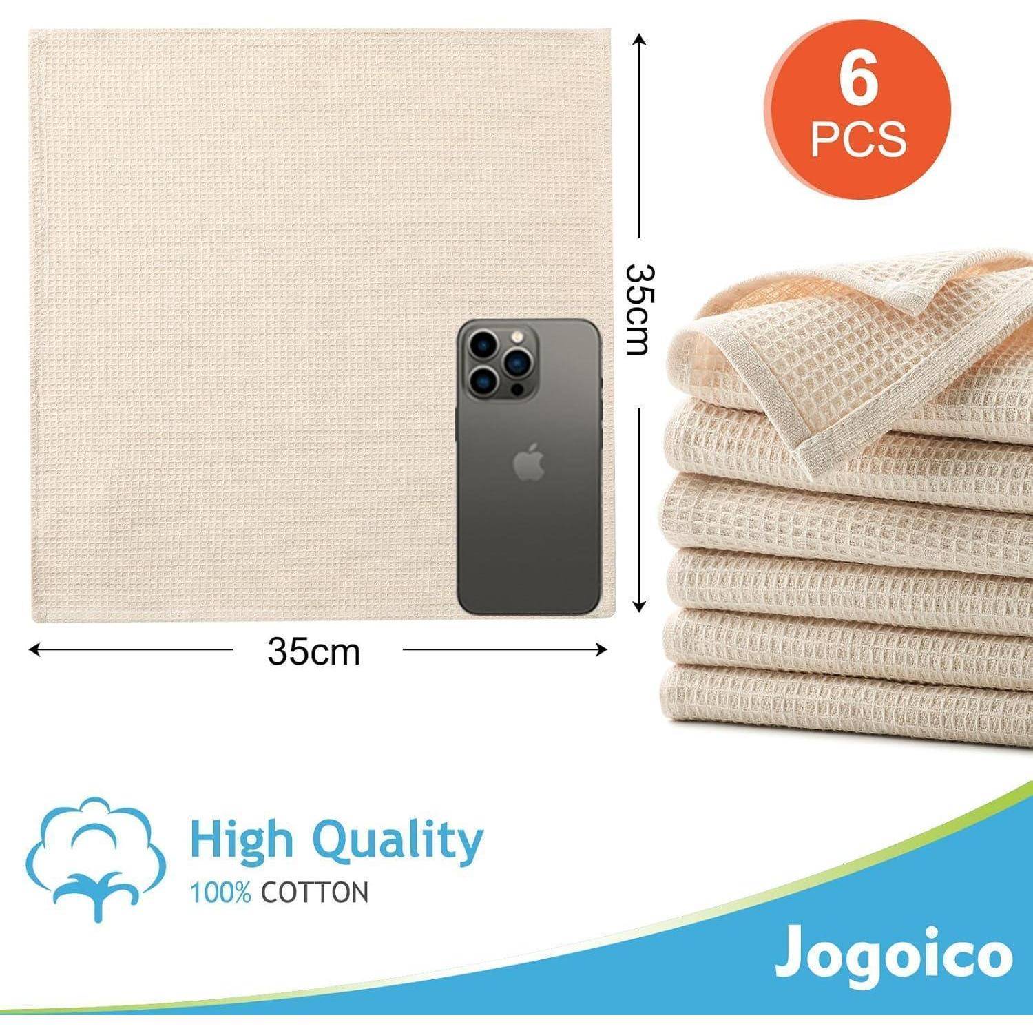 Geschirrtücher 100% Baumwolle 6er Set 35x35 cm Beige - Saugfähige