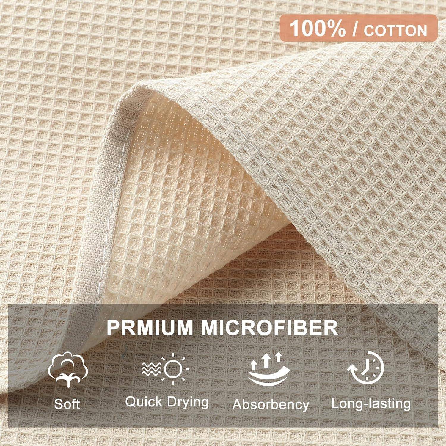 Geschirrtücher 100% Baumwolle 6er Set 35x35 cm Beige - Saugfähige