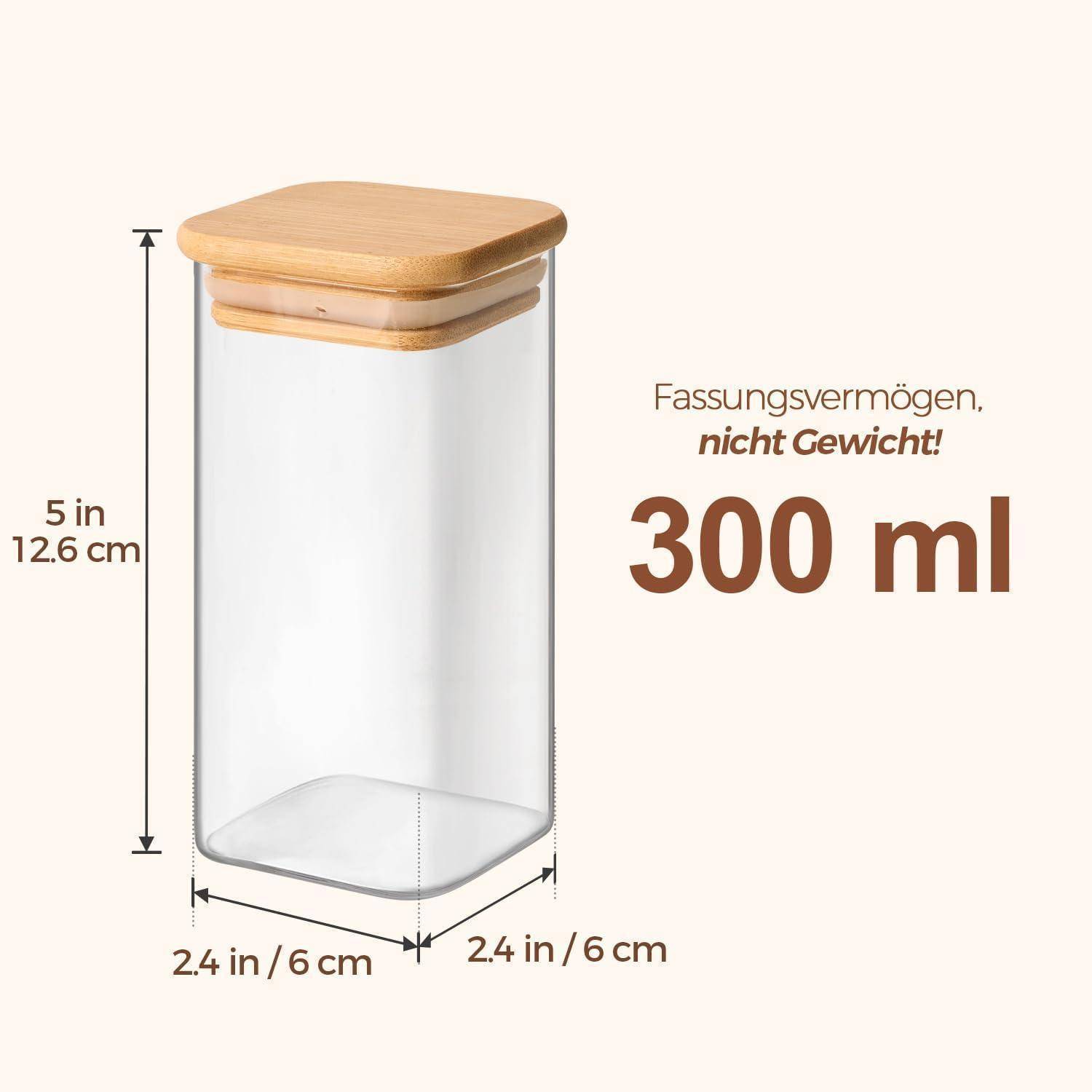 Gewürzgläser Set 12 Stk. Eckig 295ml Gewürzstreuer Behälter Dosen Jars