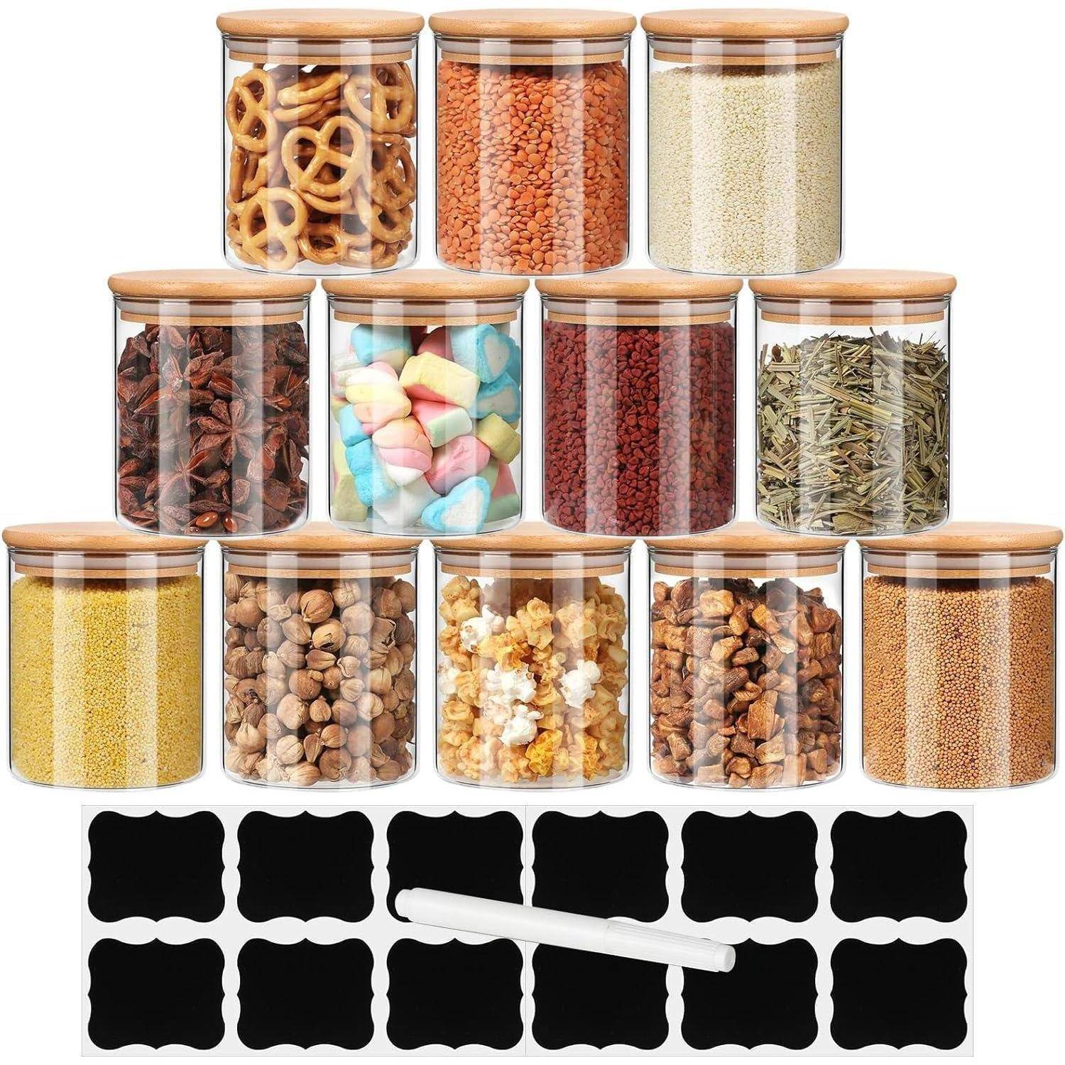 Vorratsdosen 12er Set Glas Luftdicht Aufbewahrung Tee 12x200ml