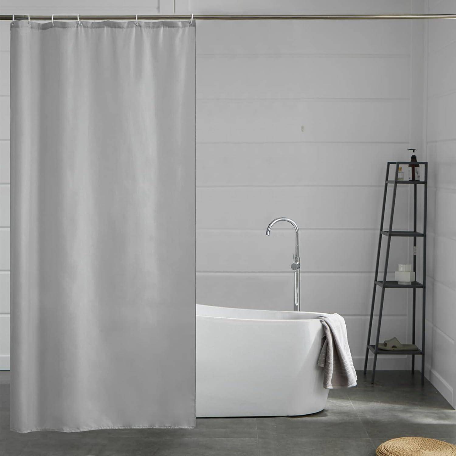 Schmaler Duschvorhang Eck Dusche Badvorhang Polyester Grau 100x200