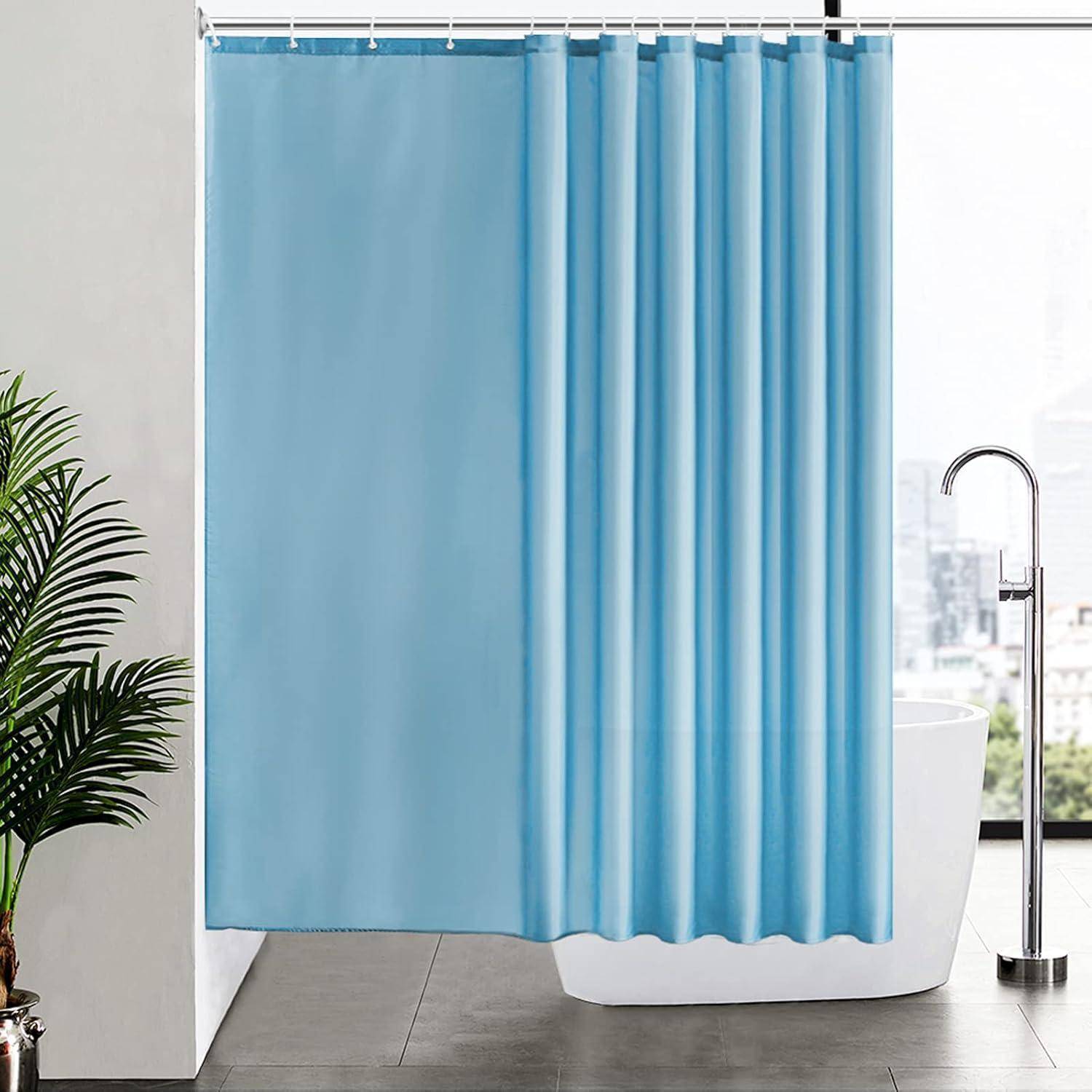 Duschvorhang Überlänge Anti-Schimmel wasserdicht 240x180cm Hellblau