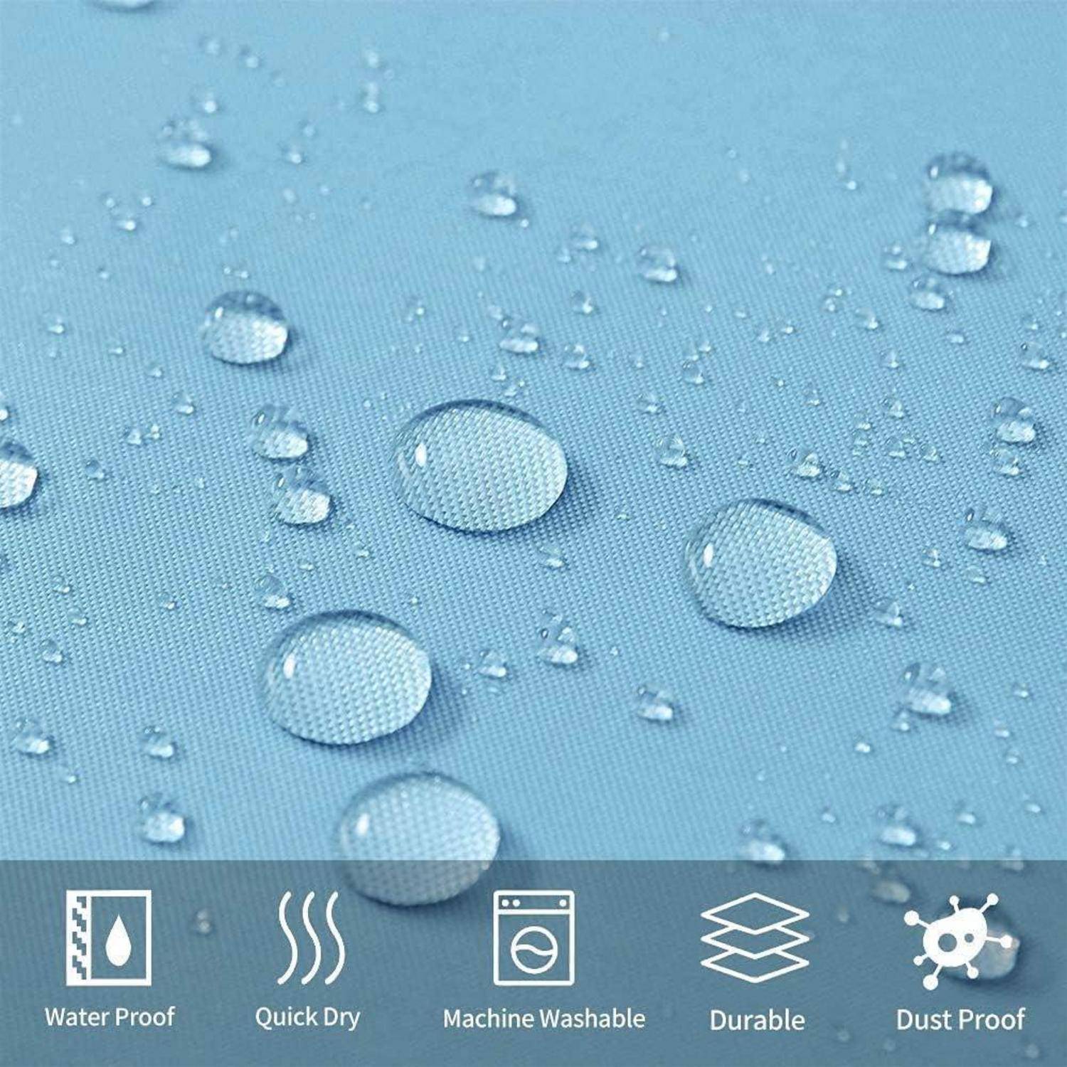 Duschvorhang Überlänge Anti-Schimmel wasserdicht 240x180cm Hellblau