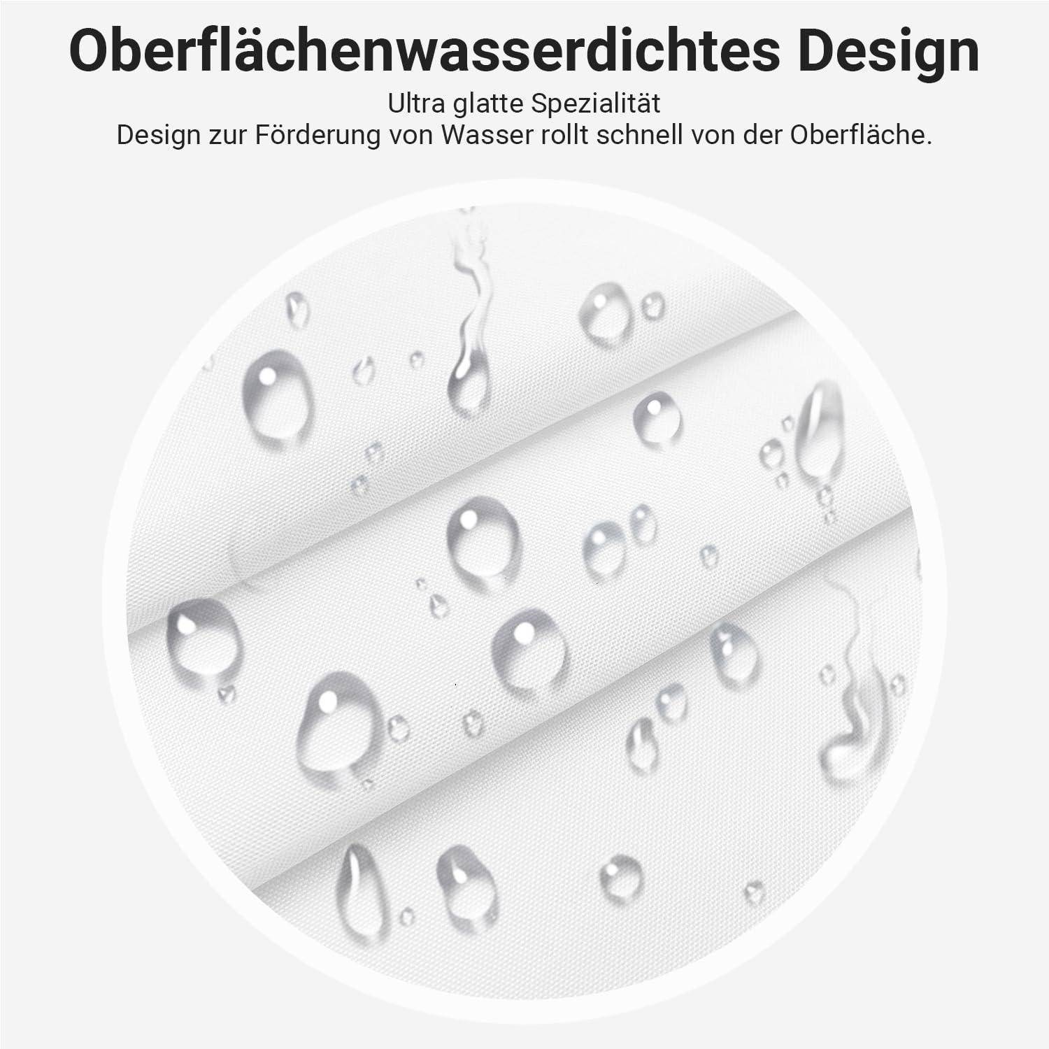 Ultraglatte Spezialdesign, damit Wasser schnell von der Oberfläche abperlt
