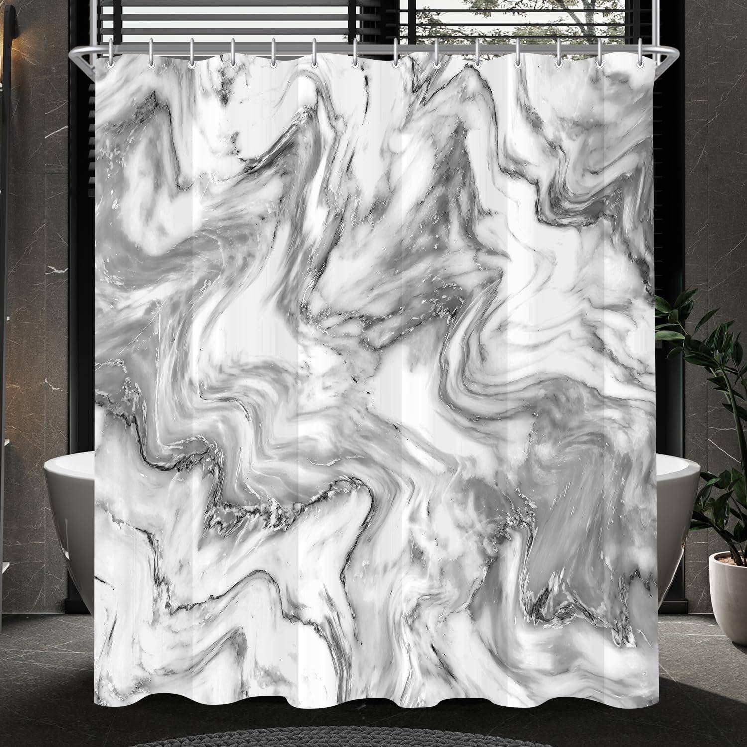 Duschvorhang Marmor 200x200cm Antischimmel Textil Wasserabweisend