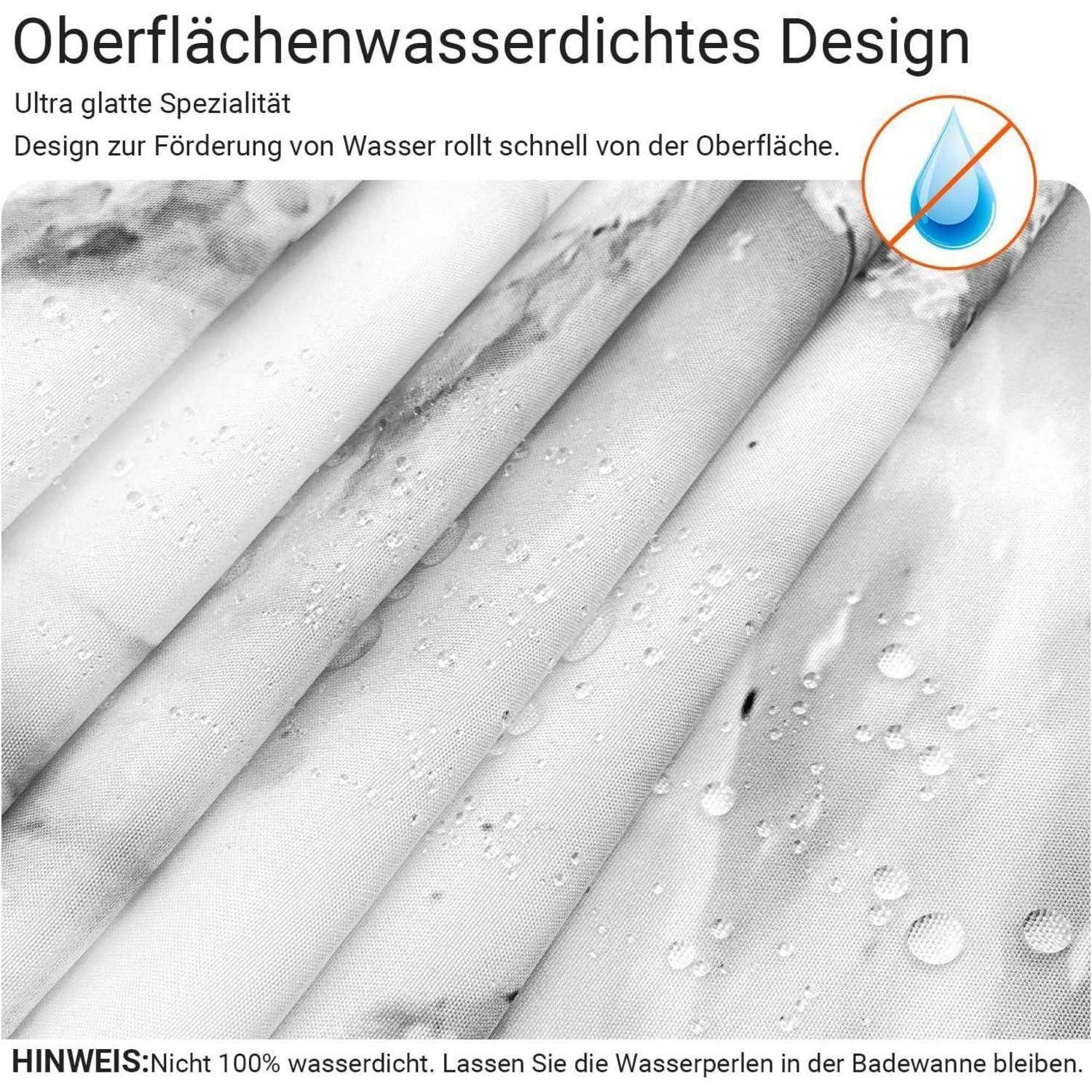 Duschvorhang Marmor 200x200cm Antischimmel Textil Wasserabweisend