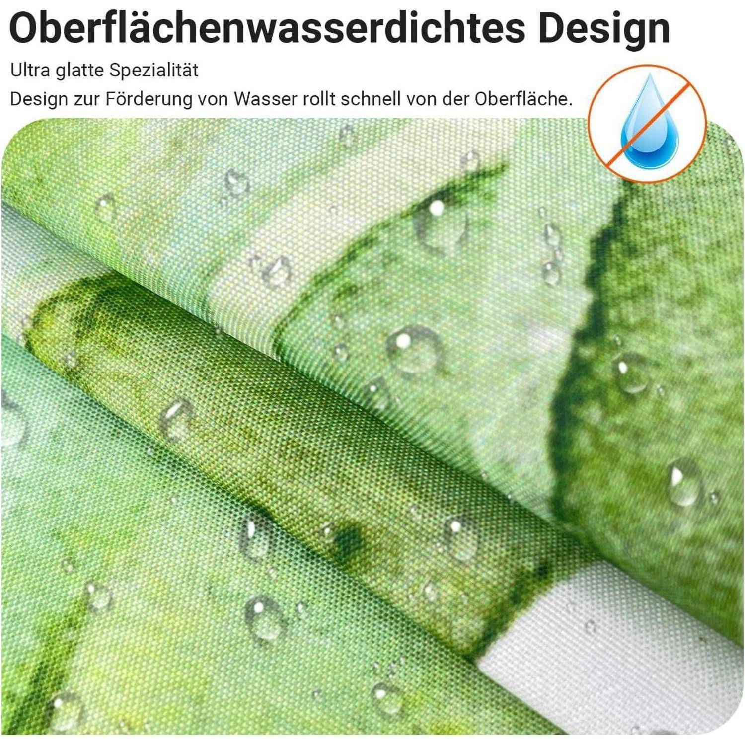 Duschvorhang 160x160 grün Blätter Multi 140 H160 x B160 cm 1er Pack