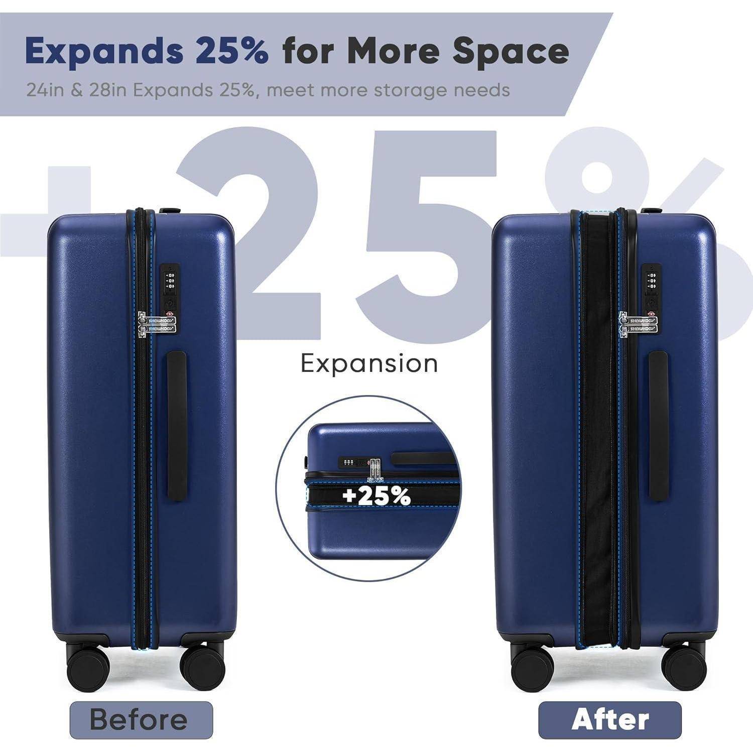 Großer Hartschalenkoffer 75cm Leicht TSA-Schloss 4 Rollen XL Blau
