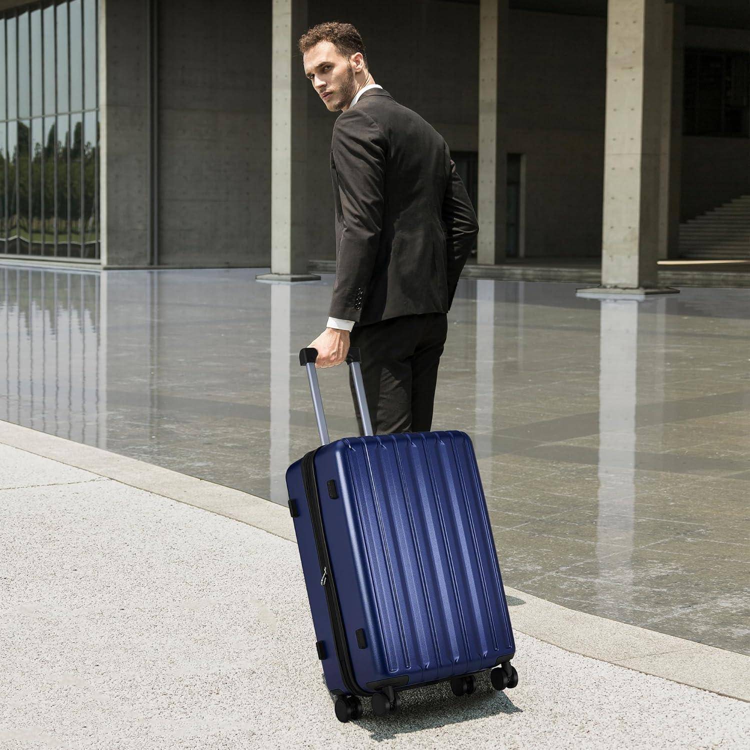 Großer Hartschalenkoffer 75cm Leicht TSA-Schloss 4 Rollen XL Blau