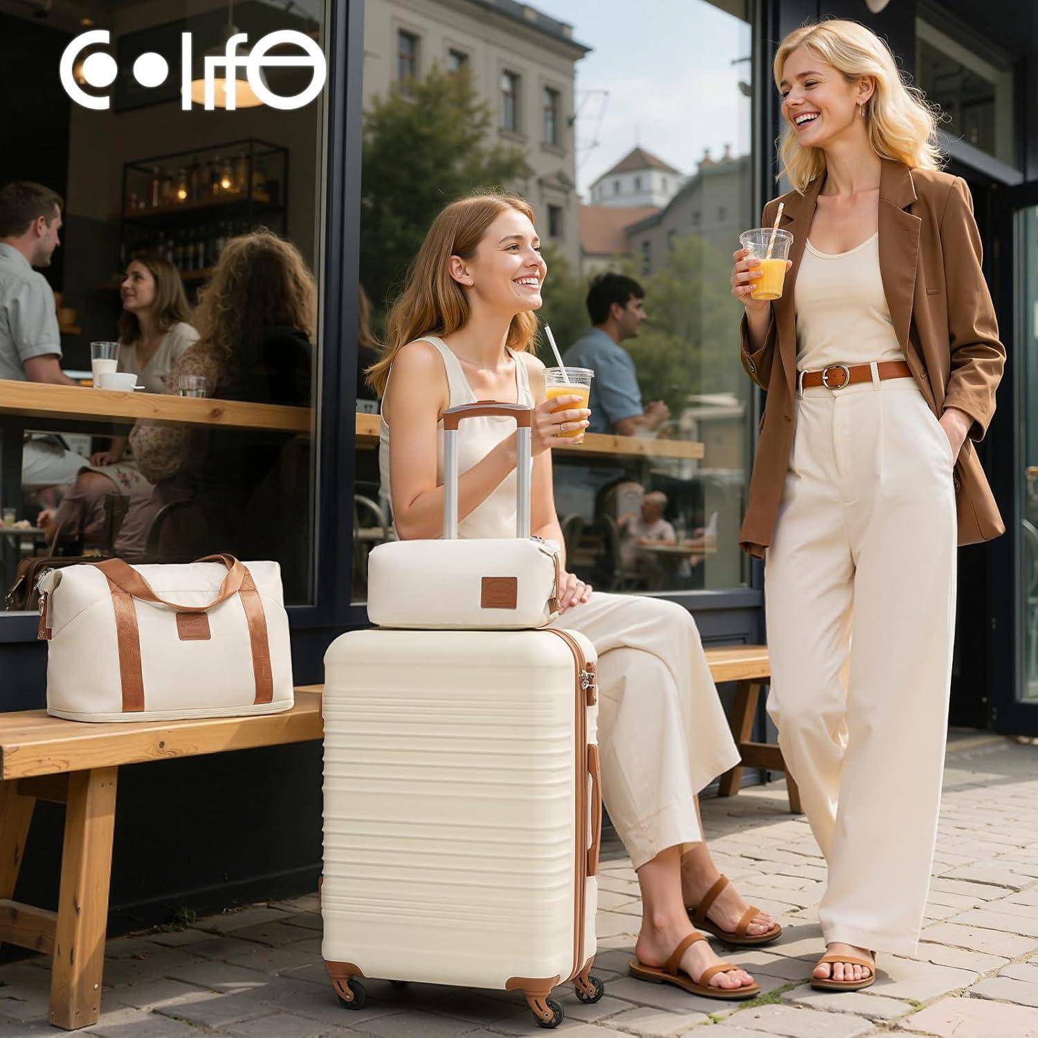 Koffer-Set ABS Hartschale Reisekoffer 4 Rollen TSA-Schloss Mittlerer