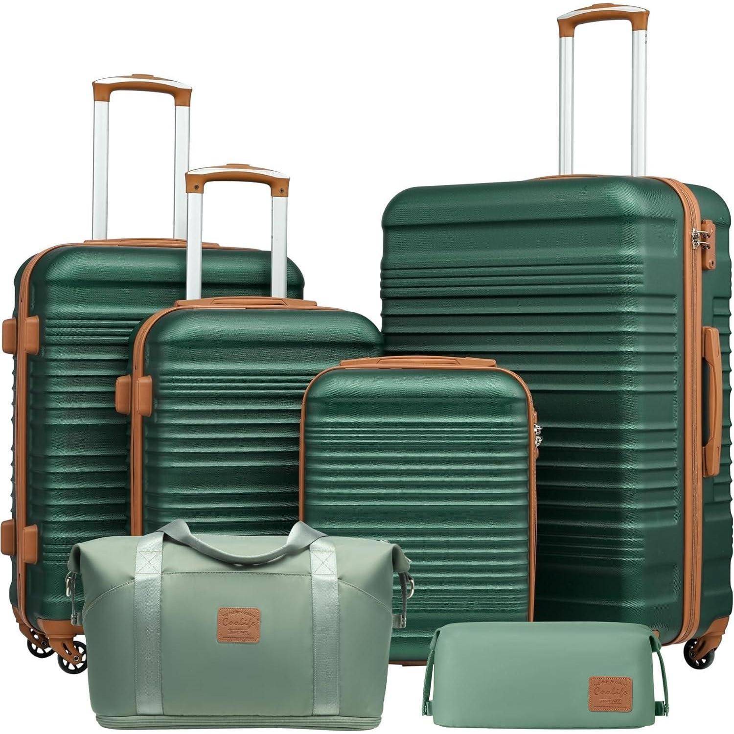 Koffer-Set 6tlg ABS Hartschale Reisekoffer 4 Rollen TSA-Schloss