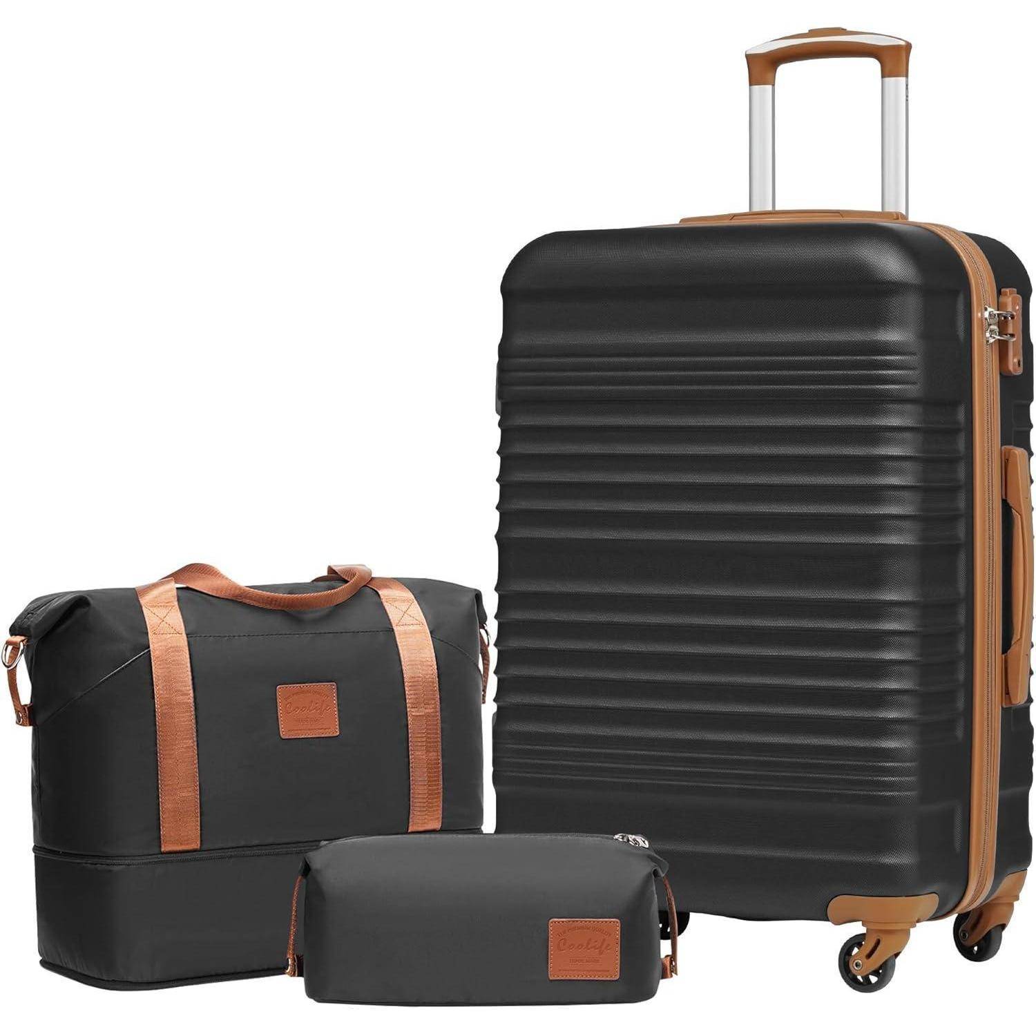Koffer-Set ABS Hartschale Reisekoffer 4 Rollen TSA-Schloss Mittlerer