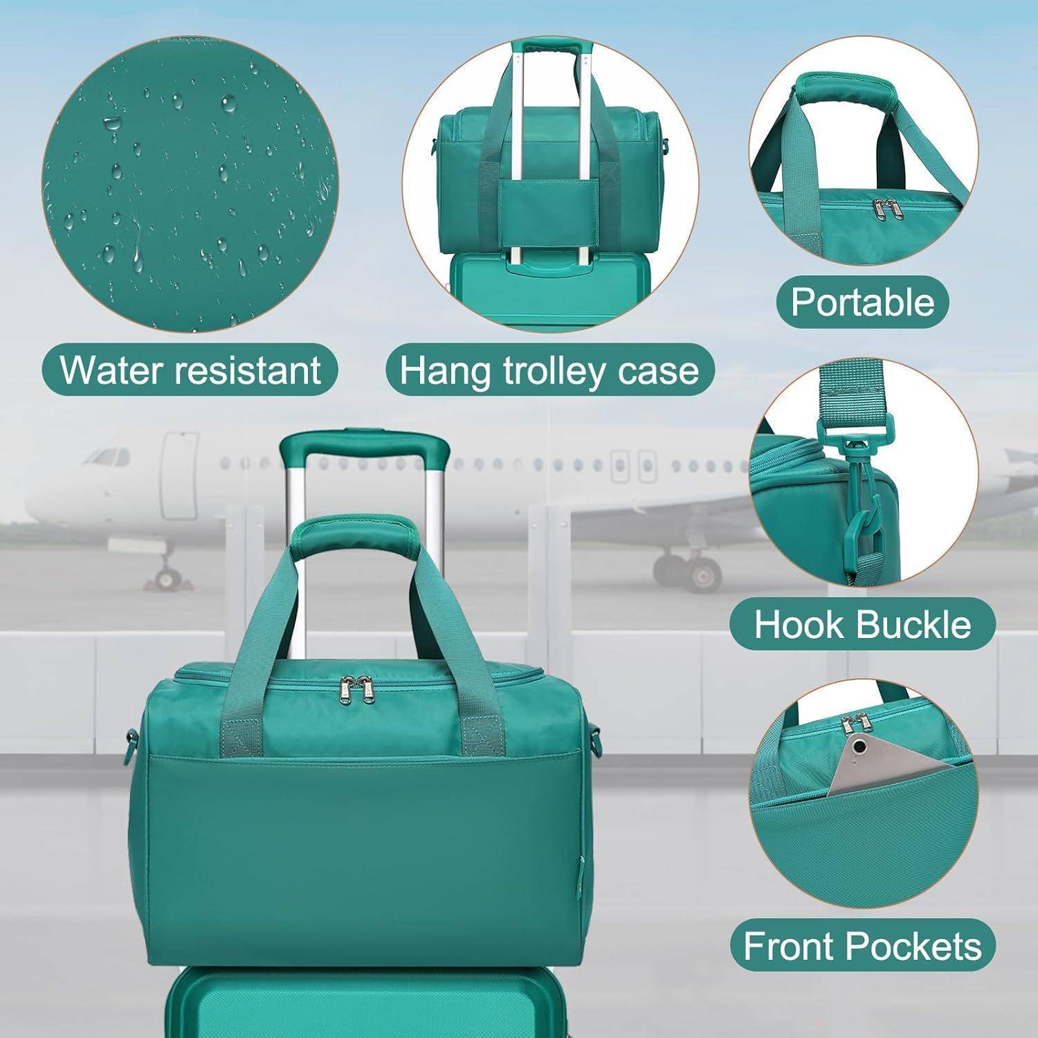 Rollkoffer Handgepäck Trolley Set Türkis 2-teilig 55cm