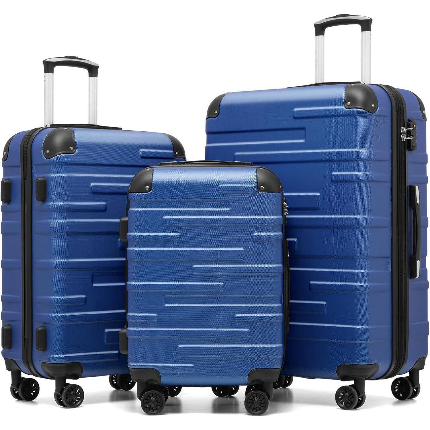 Hartschalen-Koffer Rollkoffer Reisekoffer TSA-Schloss Navy Blau 4