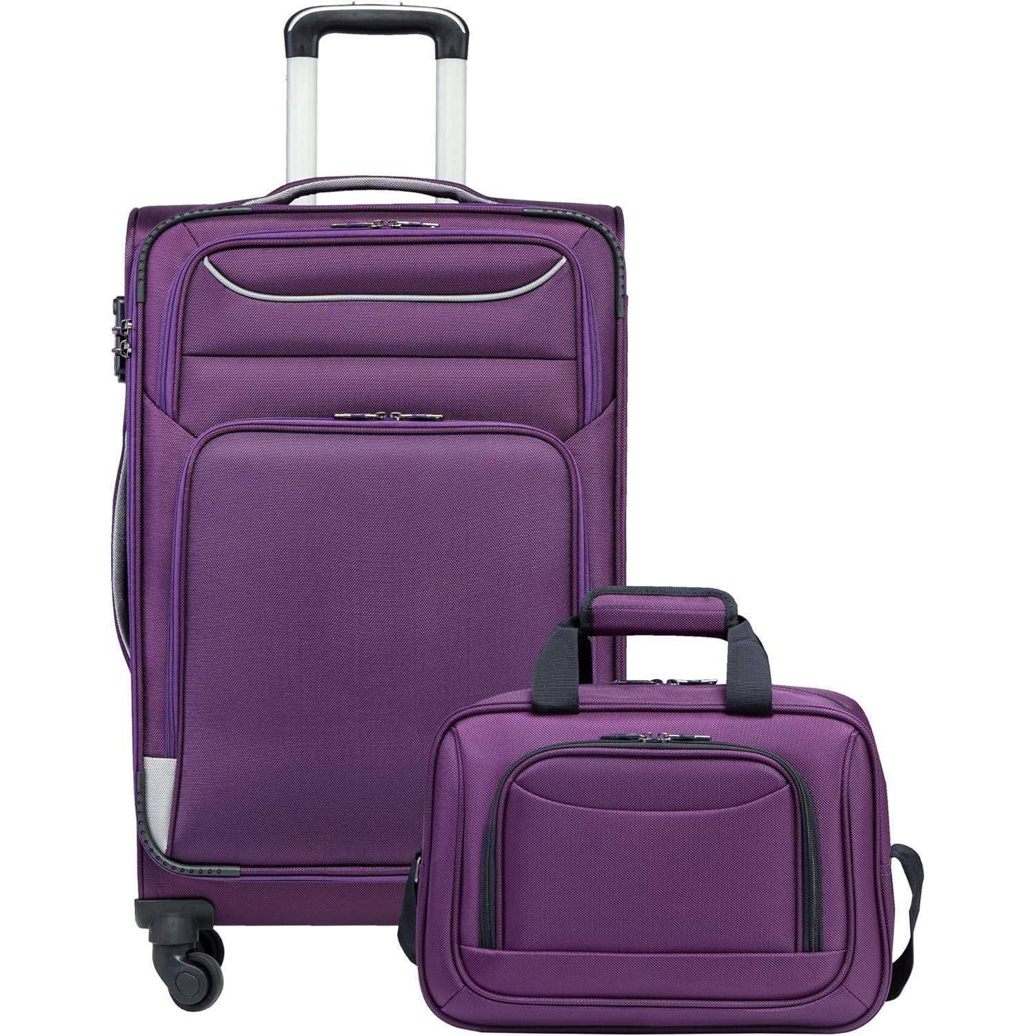 Koffer Trolley Set mit 4 Rollen Stoffkoffer Handgepäck