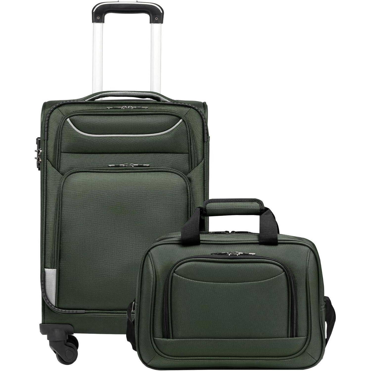 Koffer Trolley Set 2tlg Stoffkoffer Handgepäck TSA-Schloss