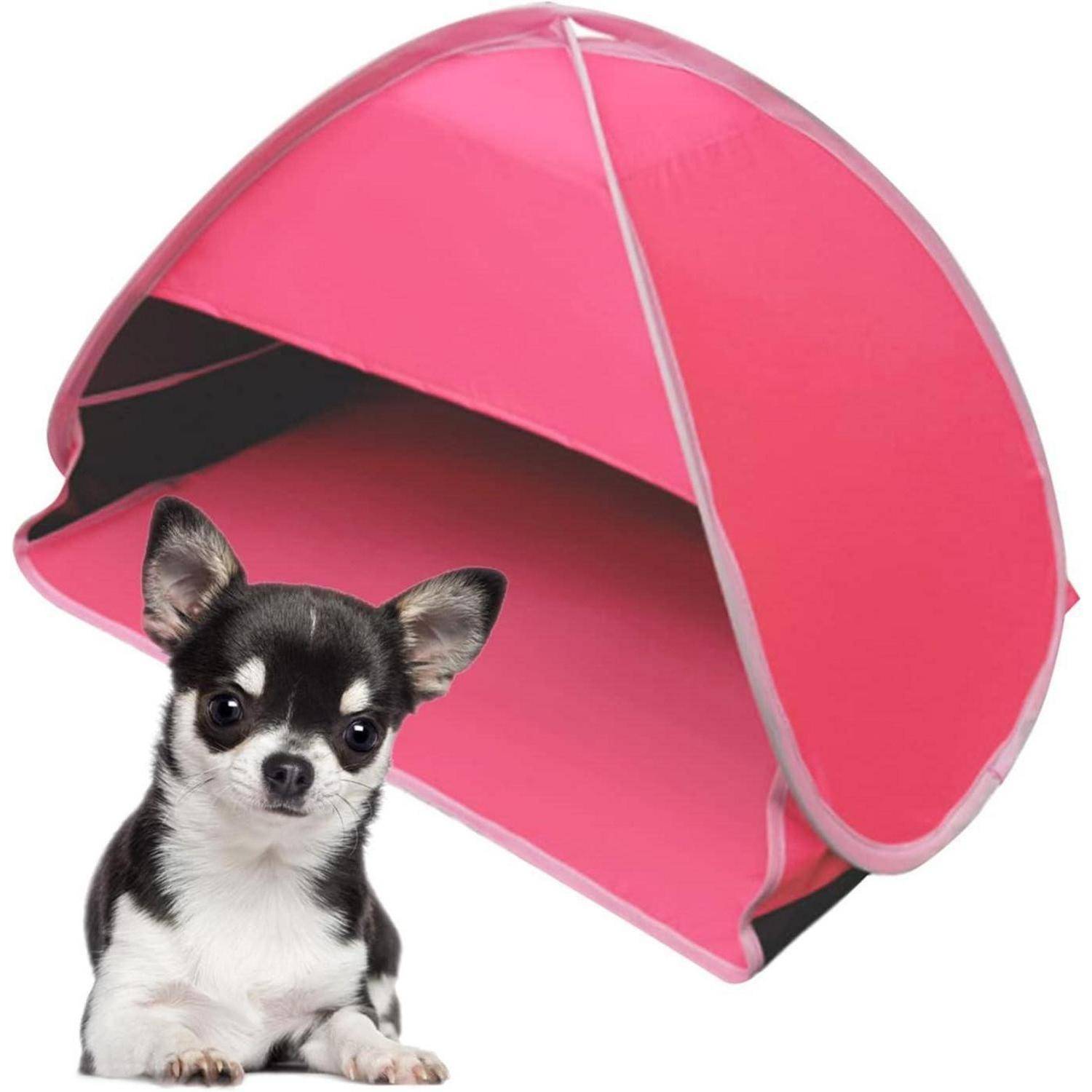 Mini-Kopfschutz Strandzelt faltbar Haustiere Sonnenschutz Camping Rose