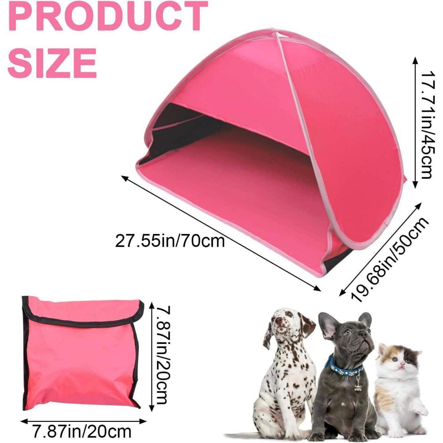 Mini-Kopfschutz Strandzelt faltbar Haustiere Sonnenschutz Camping Rose