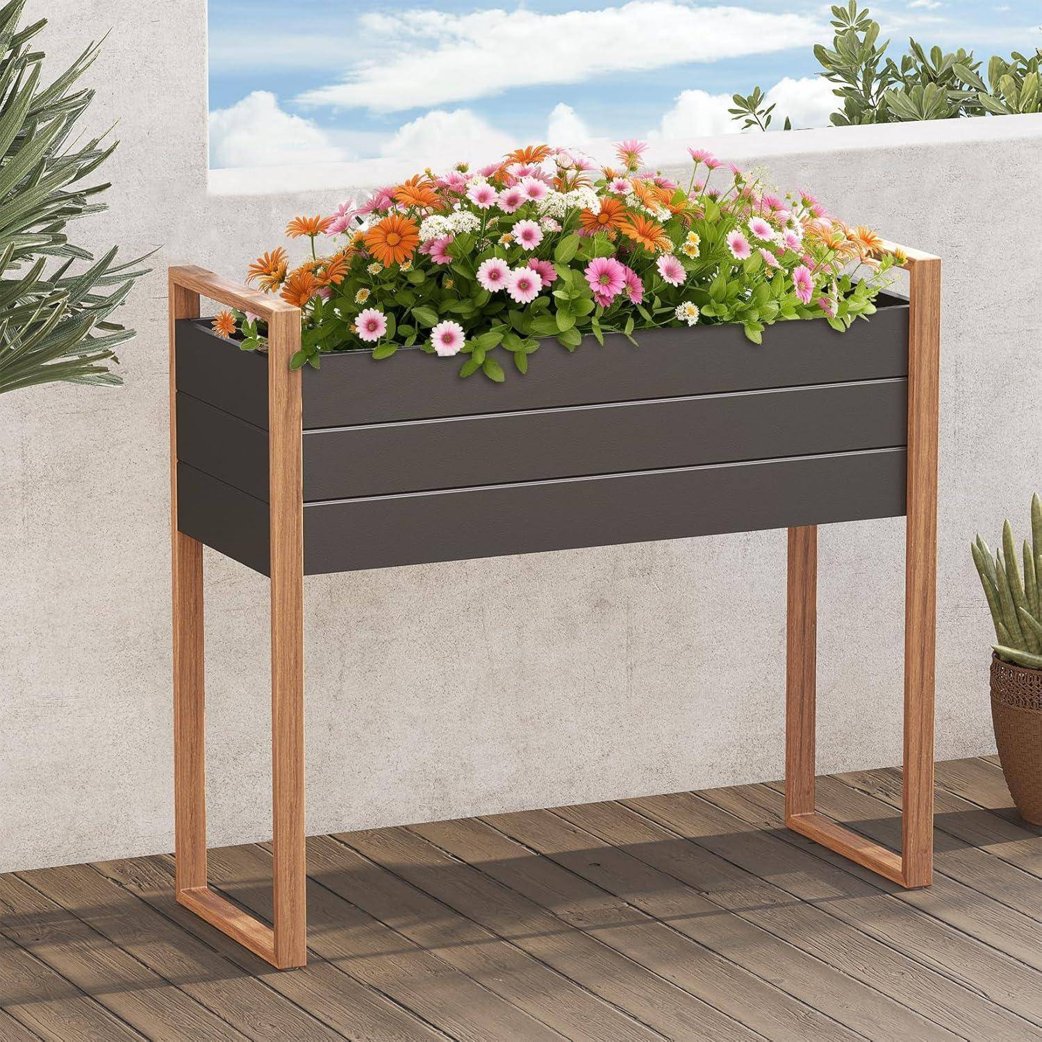 Hochbeet Metall Pflanzkasten Garten Balkon Outdoor Wetterfest