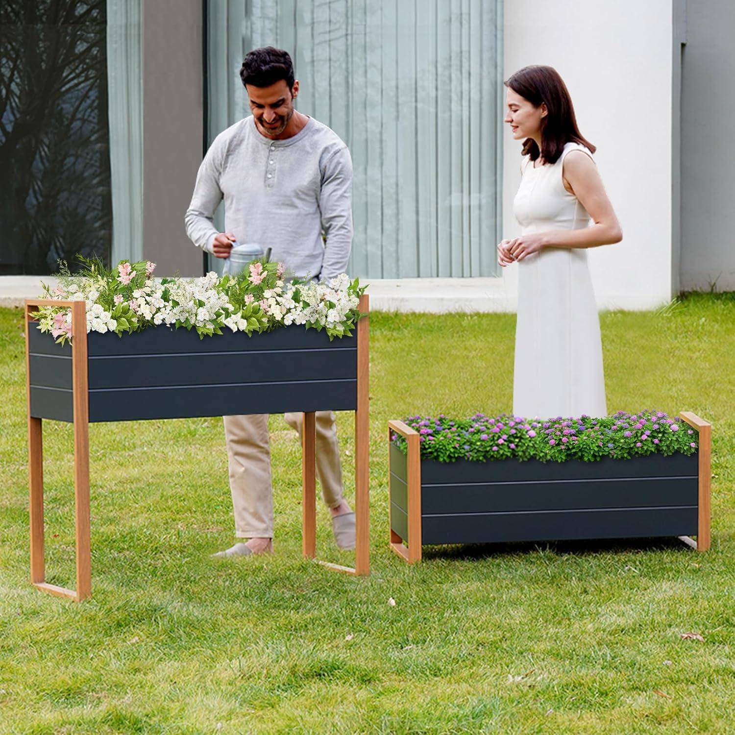 Hochbeet Metall Pflanzkasten Garten Balkon Outdoor Wetterfest
