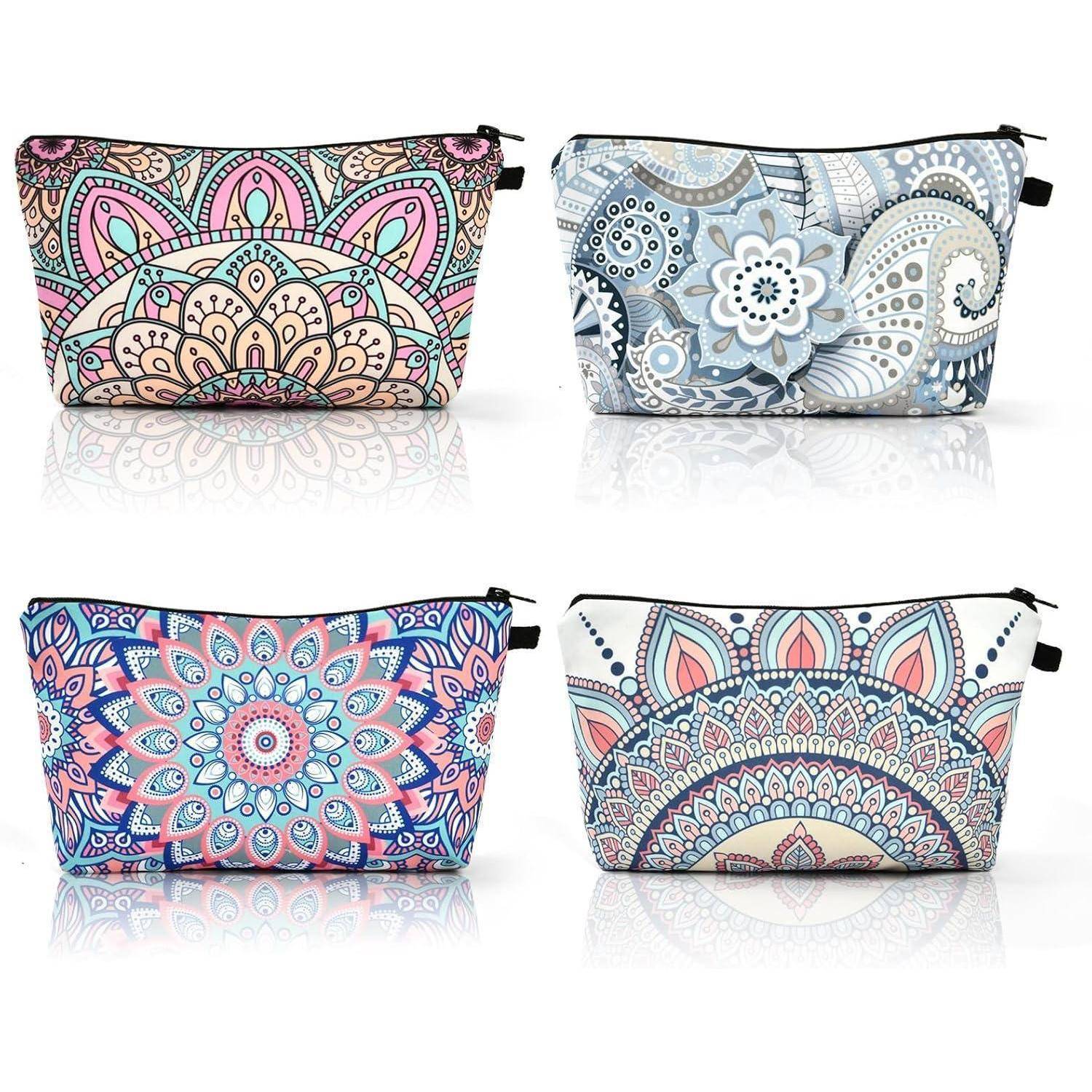 Kosmetiktasche Set: 4 Stück Makeup Tasche Segeltuch mit Reißverschluss