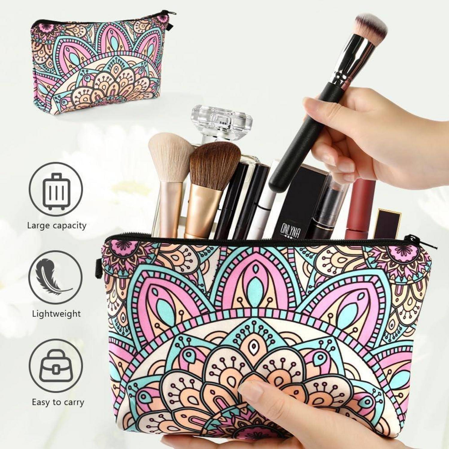 Kosmetiktasche Set: 4 Stück Makeup Tasche Segeltuch mit Reißverschluss